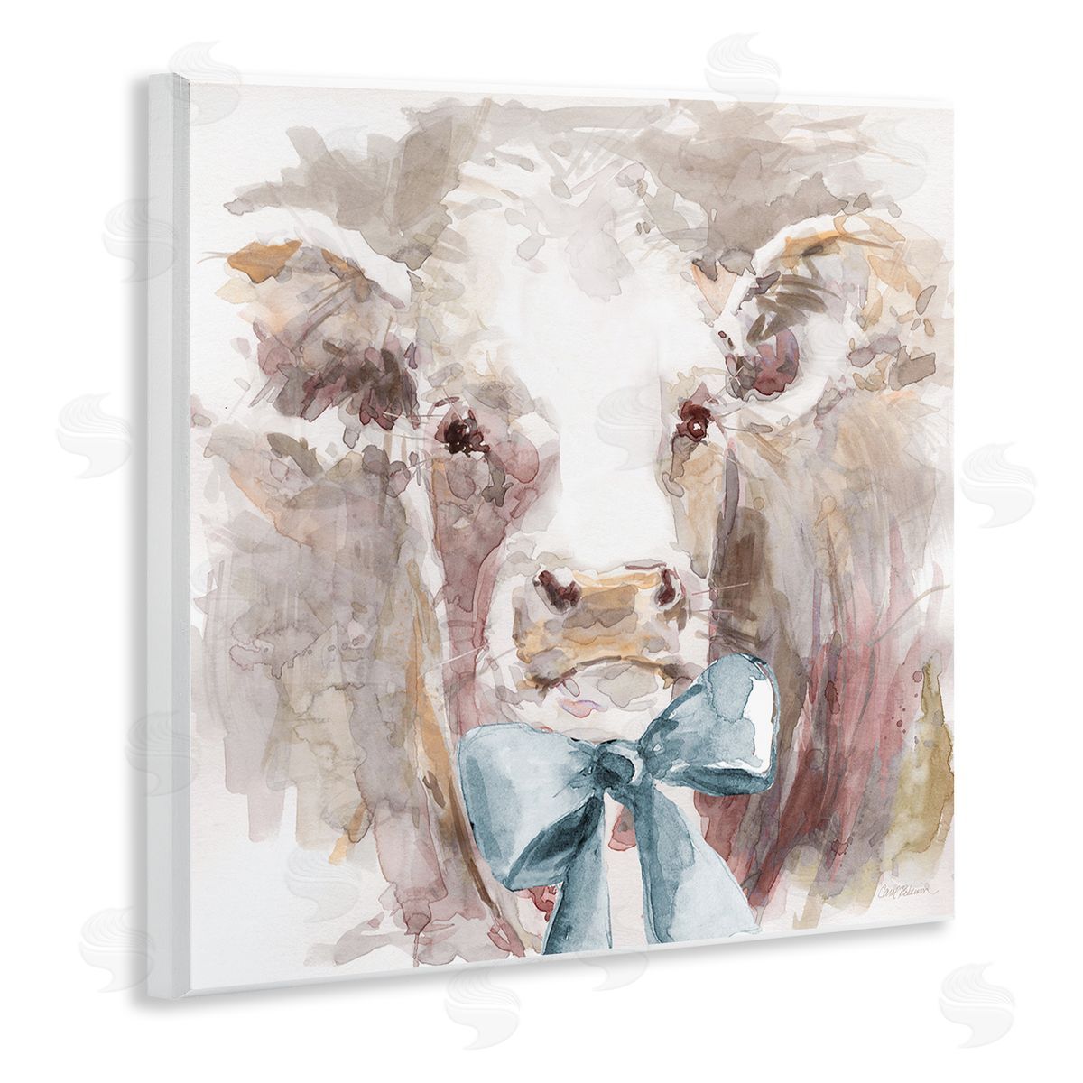 Soft Abstract Cow & Bow Wood Plaque Wall Art, Home Decor by Carol Robinson