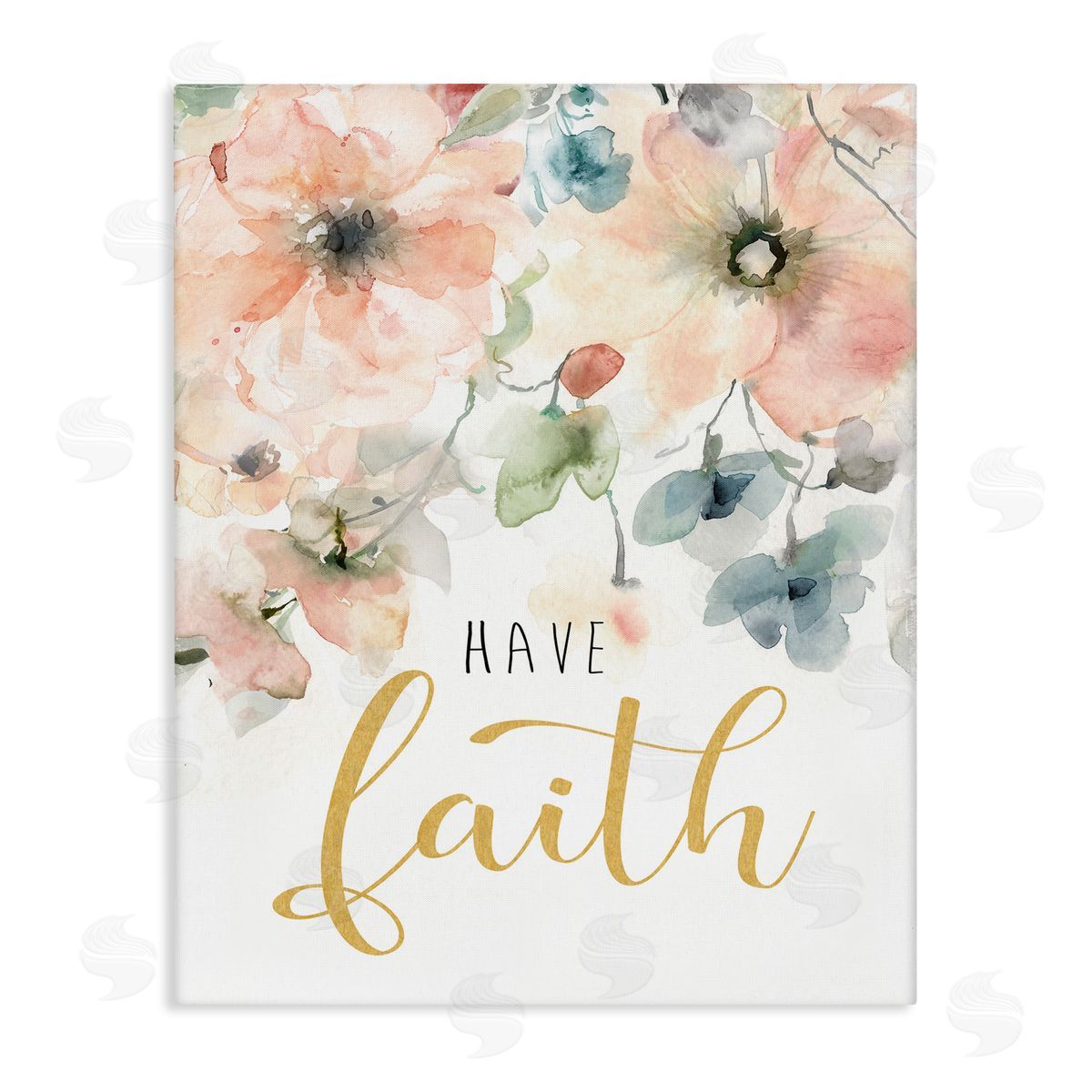Have Faith on Florals Canvas Wall Art, Home Decor by Carol Robinson