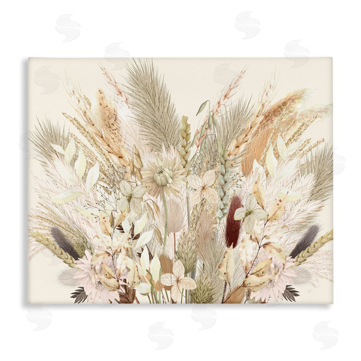 Natural Wheat & Country Herbs Canvas Wall Art, Home Decor by Val Rhodes
