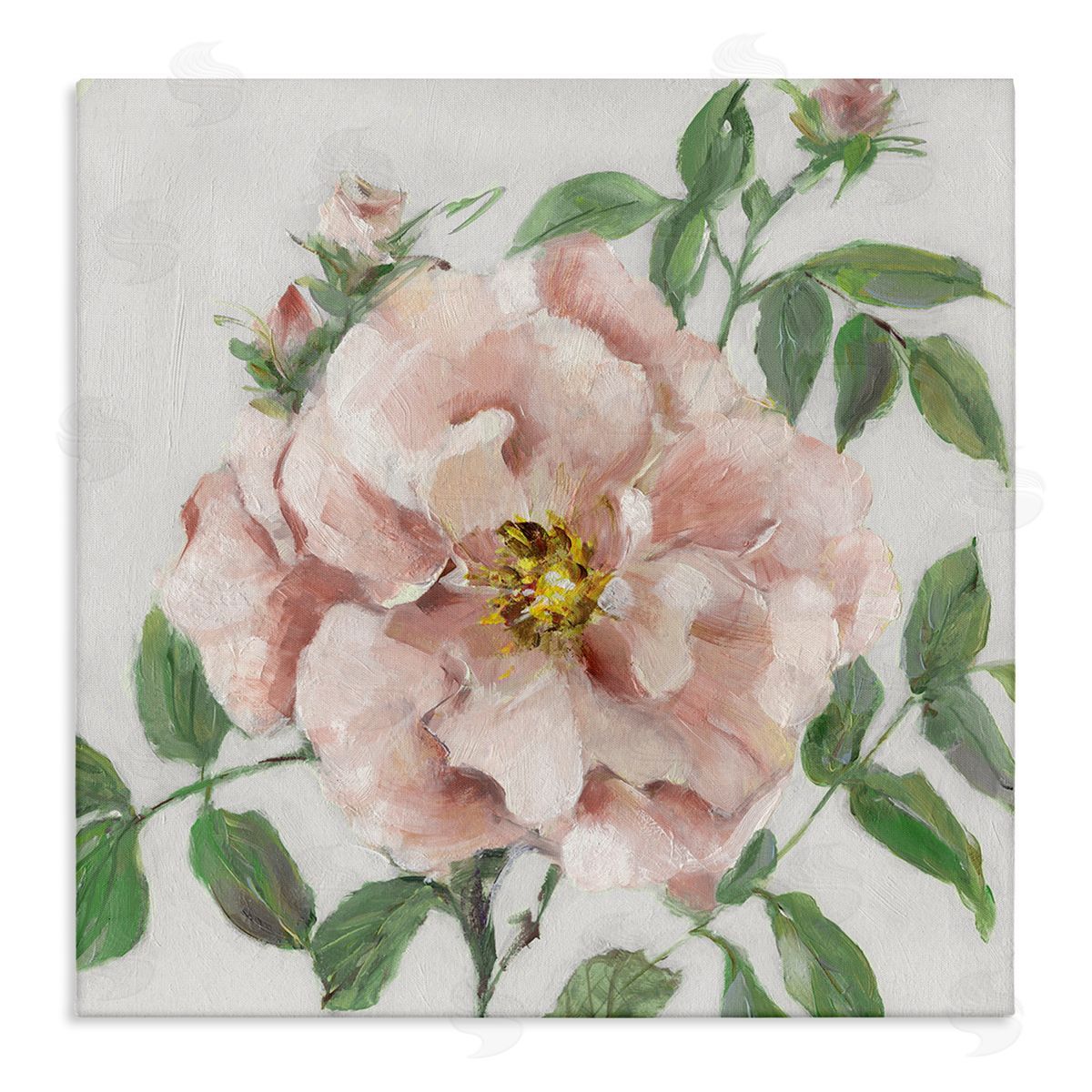 Traditional Single Pink Blossom Canvas Wall Art, Home Decor by Sally Swatland