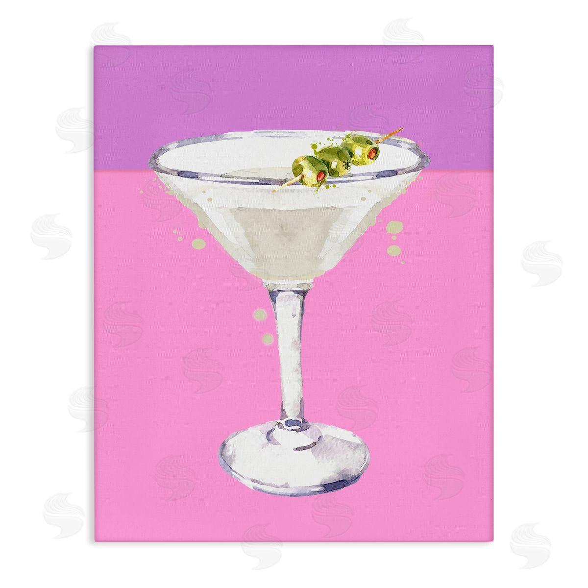 Bright Olive Martini Canvas Wall Art, Home Decor by Susan Jill