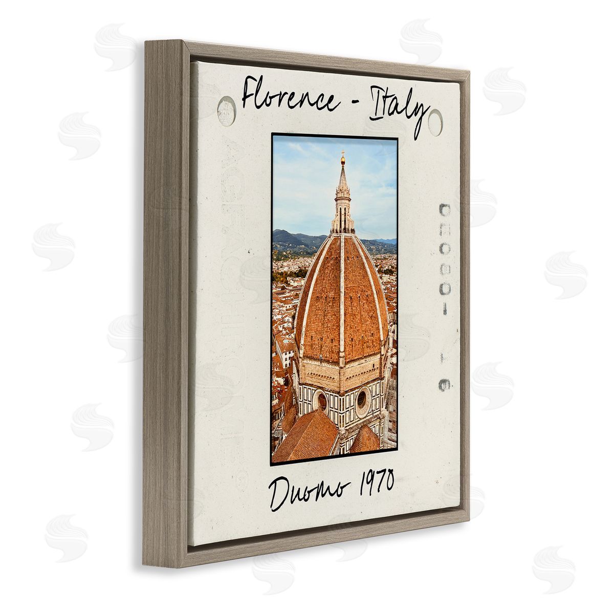 Florence Italy Travel View Brown Floating Frame Canvas Wall Art, Home Decor by Val Rhodes
