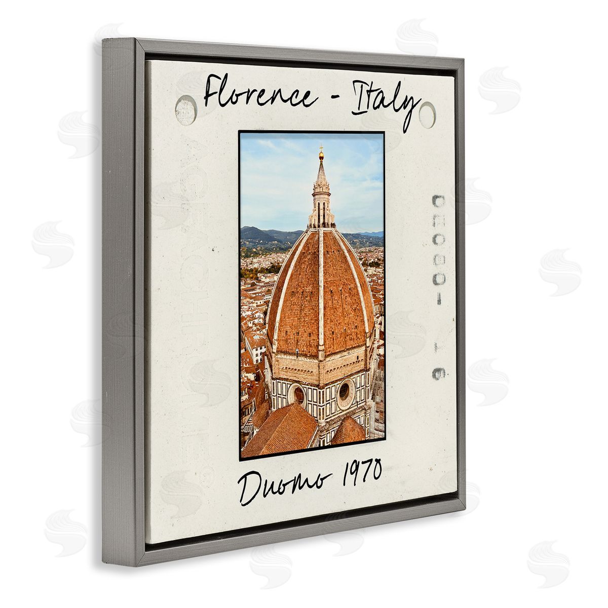 Florence Italy Travel View Grey Floating Frame Canvas Wall Art, Home Decor by Val Rhodes