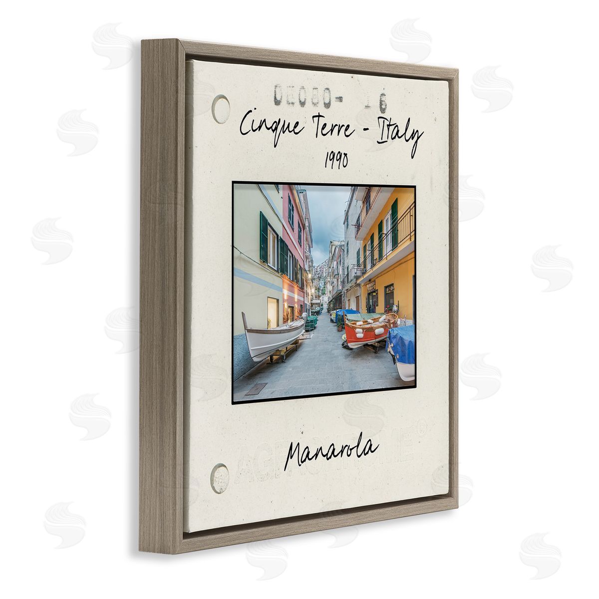 Vintage Travel Italy View Brown Floating Frame Canvas Wall Art, Home Decor by Danita Delimont