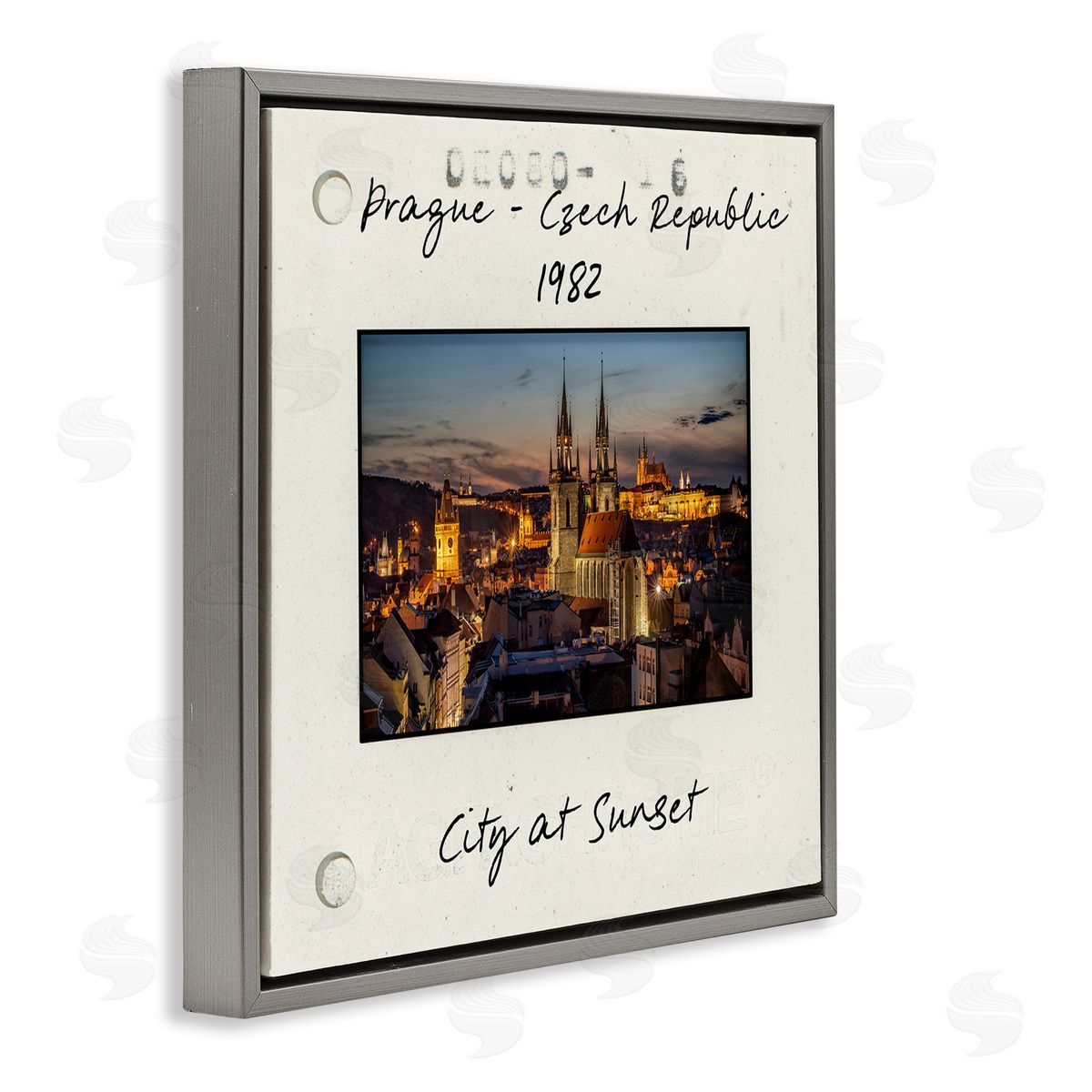 Prague Travel Cityscape Grey Floating Frame Canvas Wall Art, Home Decor by Danita Delimont