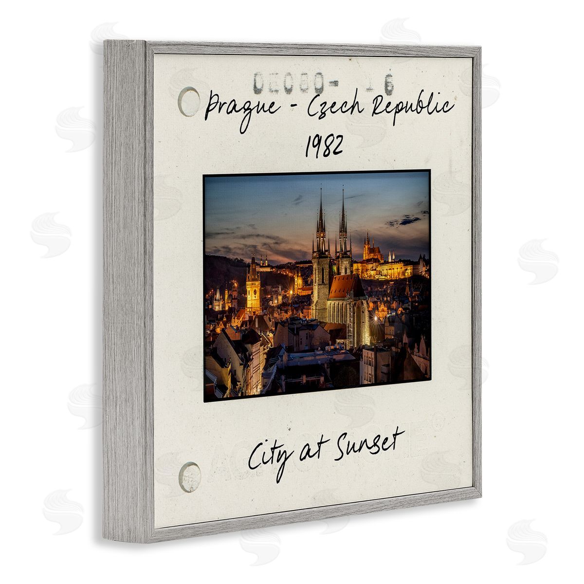 Prague Travel Cityscape Grey Frame Print Wall Art, Home Decor by Danita Delimont