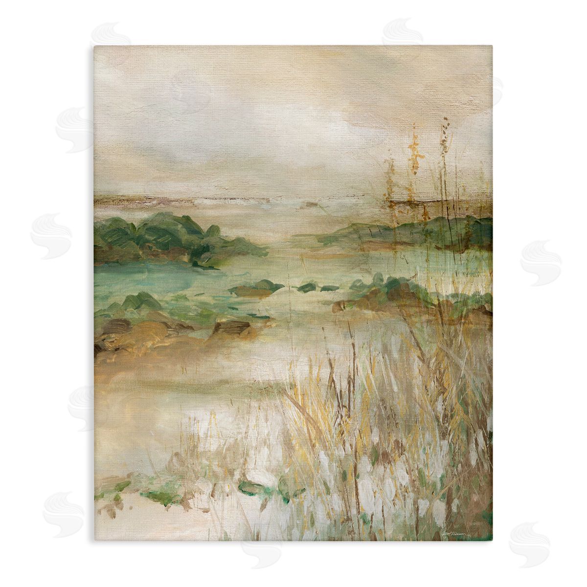 Abstract Marshland Pond Canvas Wall Art, Home Decor by Carol Robinson