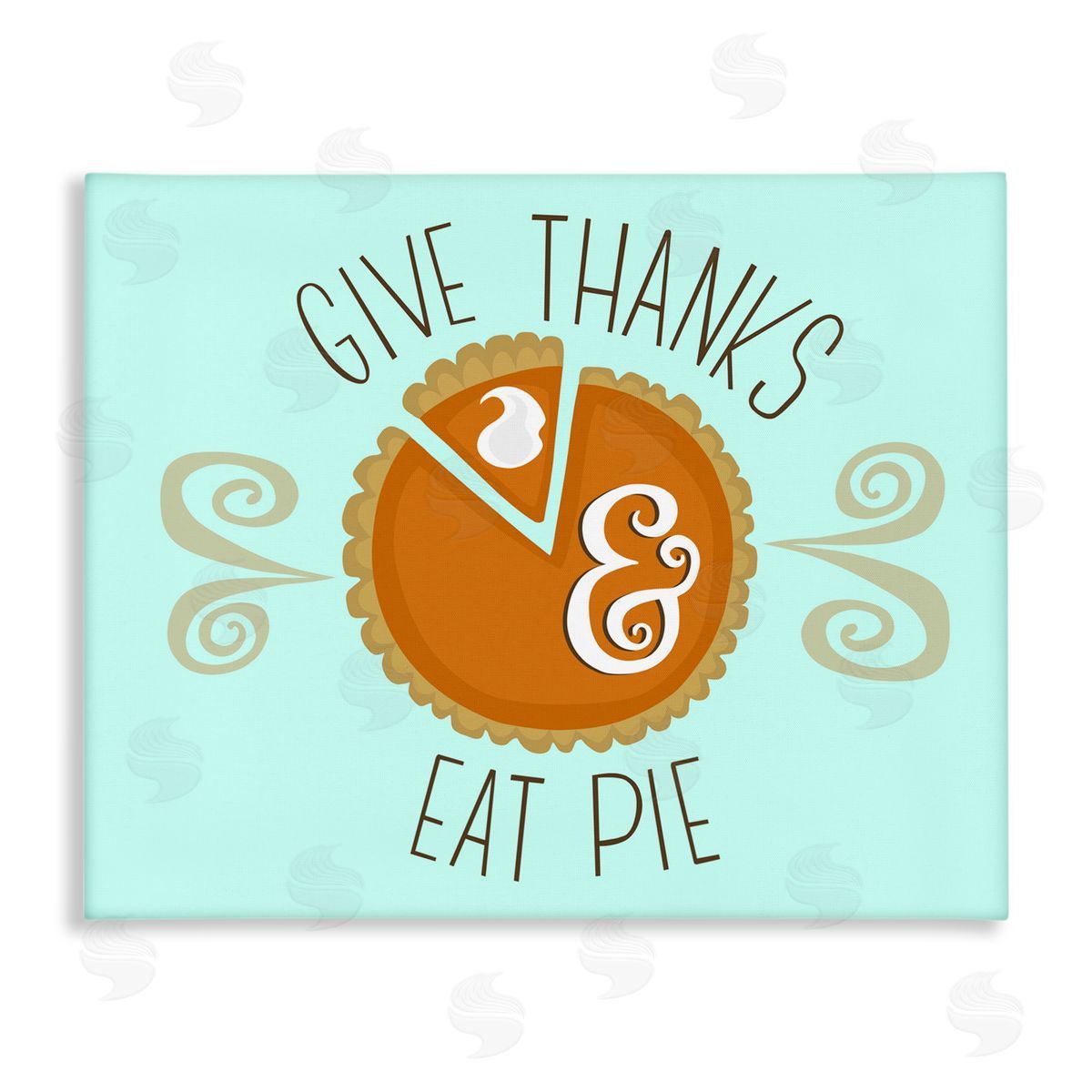 Give Thanks Eat Pie Canvas Wall Art, Home Decor by Mandy Ford Art + Illustration