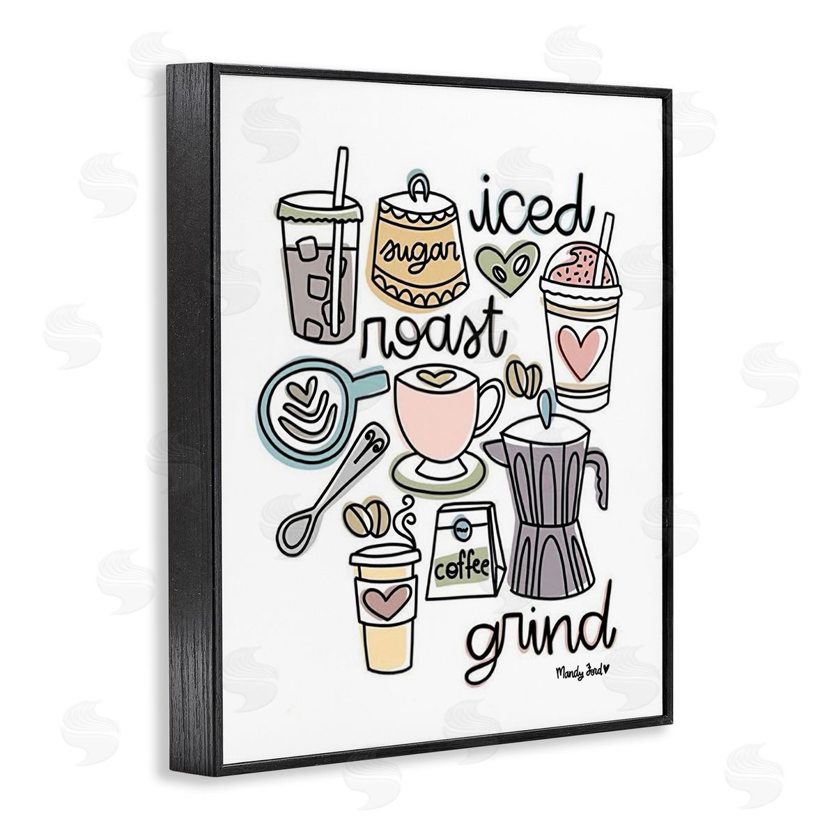 Various Coffee Types Trend Black Frame Print Wall Art, Home Decor by Mandy Ford Art + Illustration
