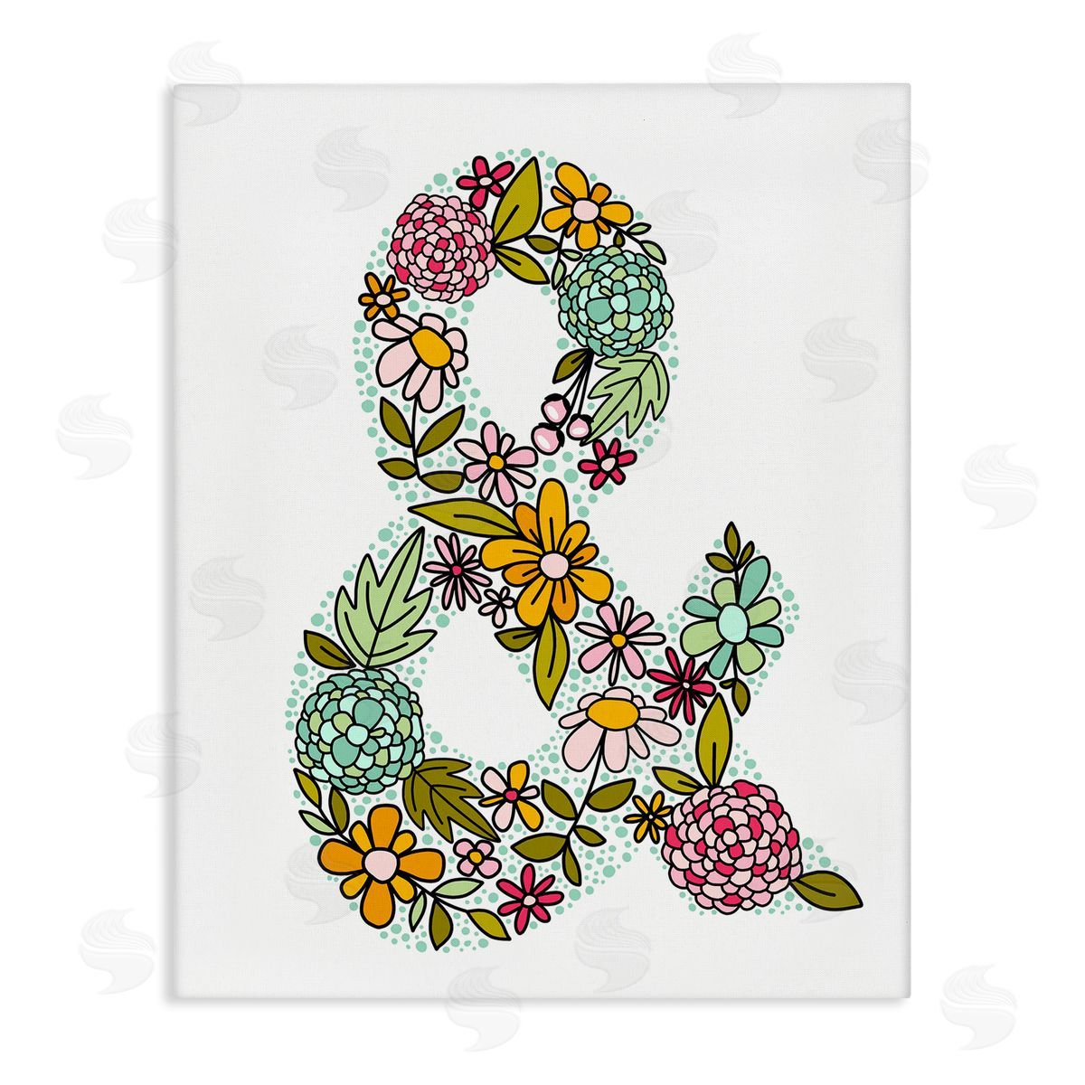 Hydrangea Florals Ampersand Canvas Wall Art, Home Decor by Mandy Ford Art + Illustration