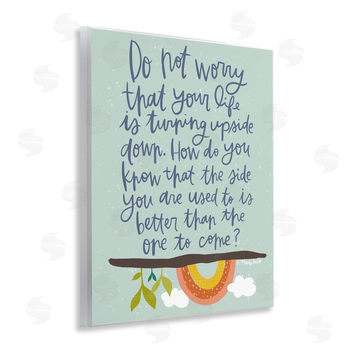 Hopeful Encouraging Phrase Wood Plaque Wall Art, Home Decor by Mandy Ford Art + Illustration