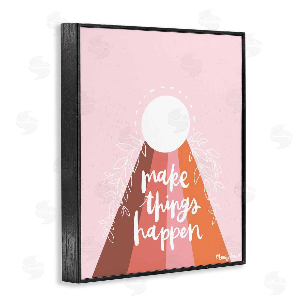 Minimal Make Things Happen Black Frame Print Wall Art, Home Decor by Mandy Ford Art + Illustration