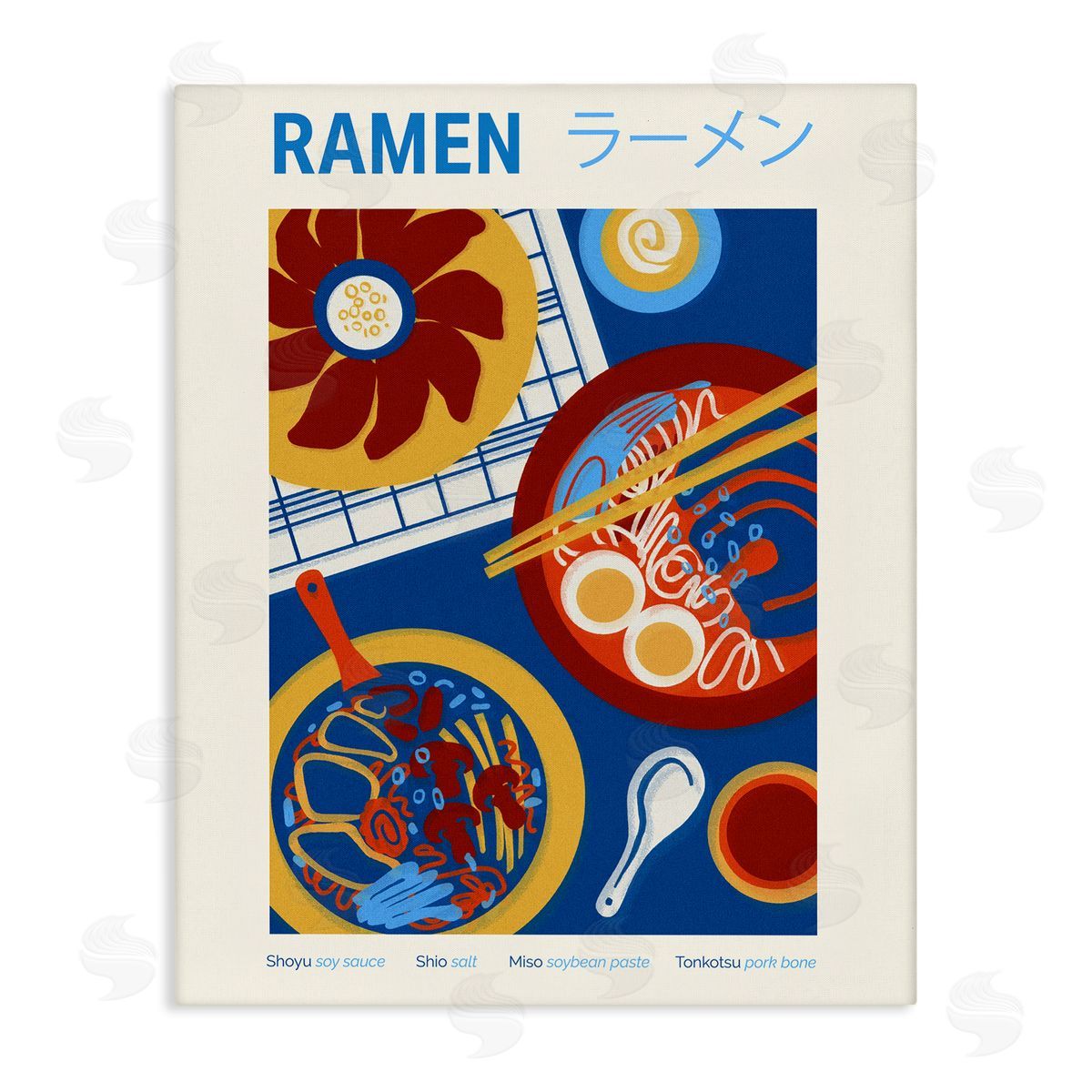 Ramen Table Placement Canvas Wall Art, Home Decor by Victoria Barnes