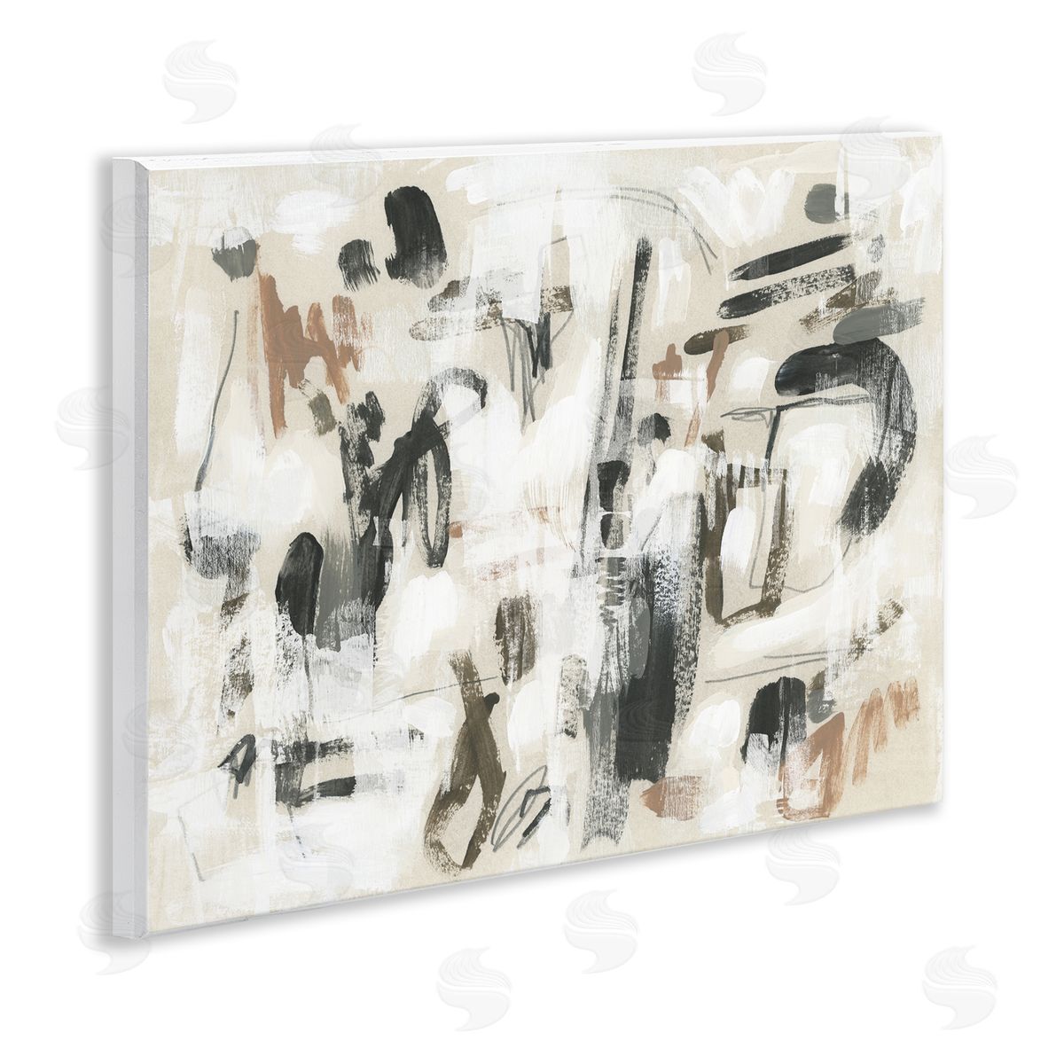 Chaotic Earthy Strokes Wood Plaque Wall Art, Home Decor by June Erica Vess
