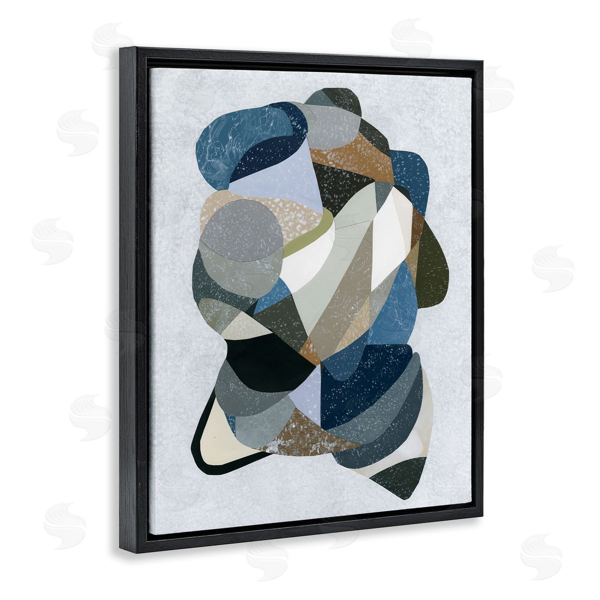 Fluid Movement Geometrics Black Floating Frame Canvas Wall Art, Home Decor by Coco Good