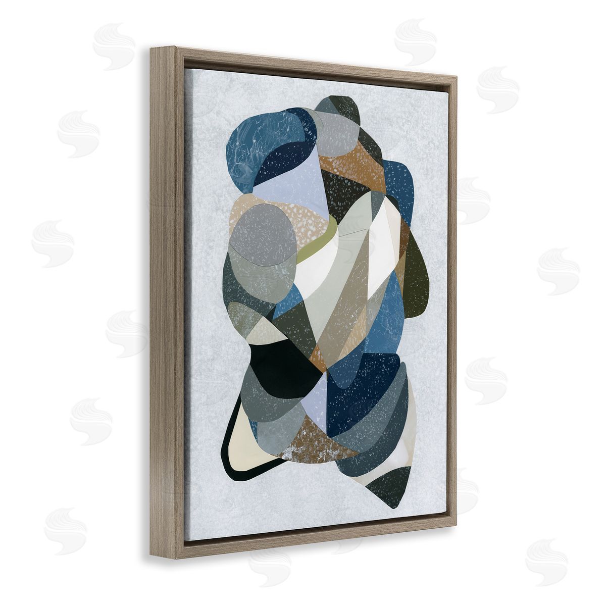 Fluid Movement Geometrics Brown Floating Frame Canvas Wall Art, Home Decor by Coco Good