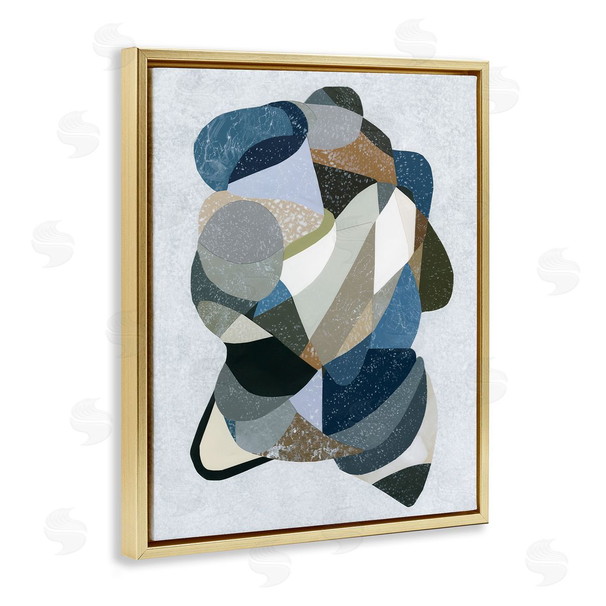 Fluid Movement Geometrics Gold Floating Frame Canvas Wall Art, Home Decor by Coco Good