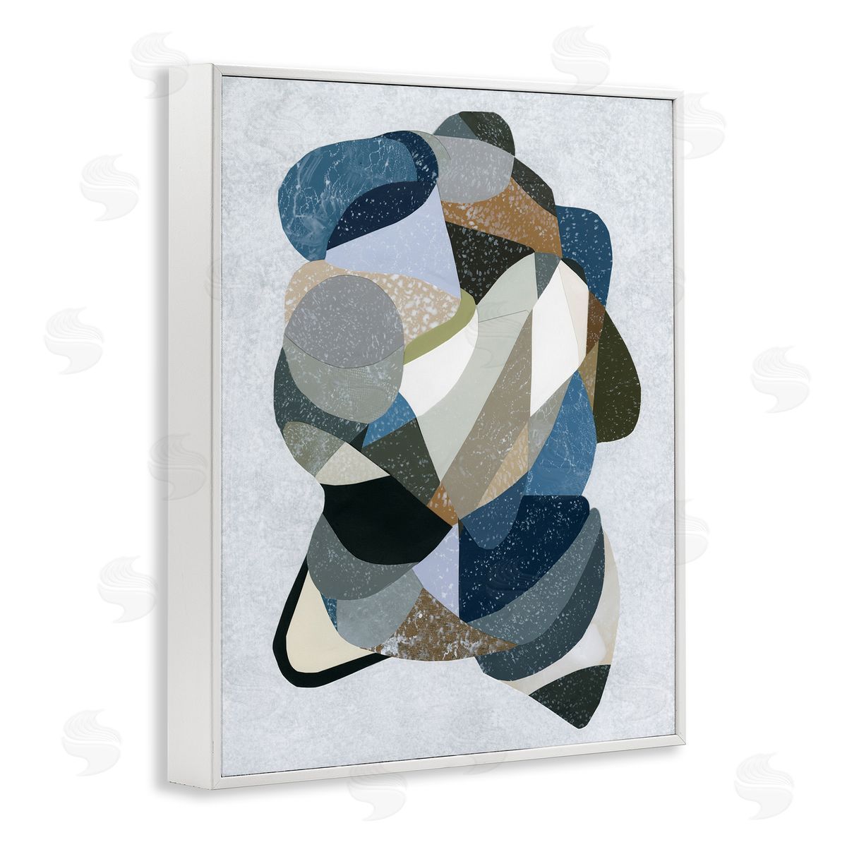 Fluid Movement Geometrics White Frame Print Wall Art, Home Decor by Coco Good