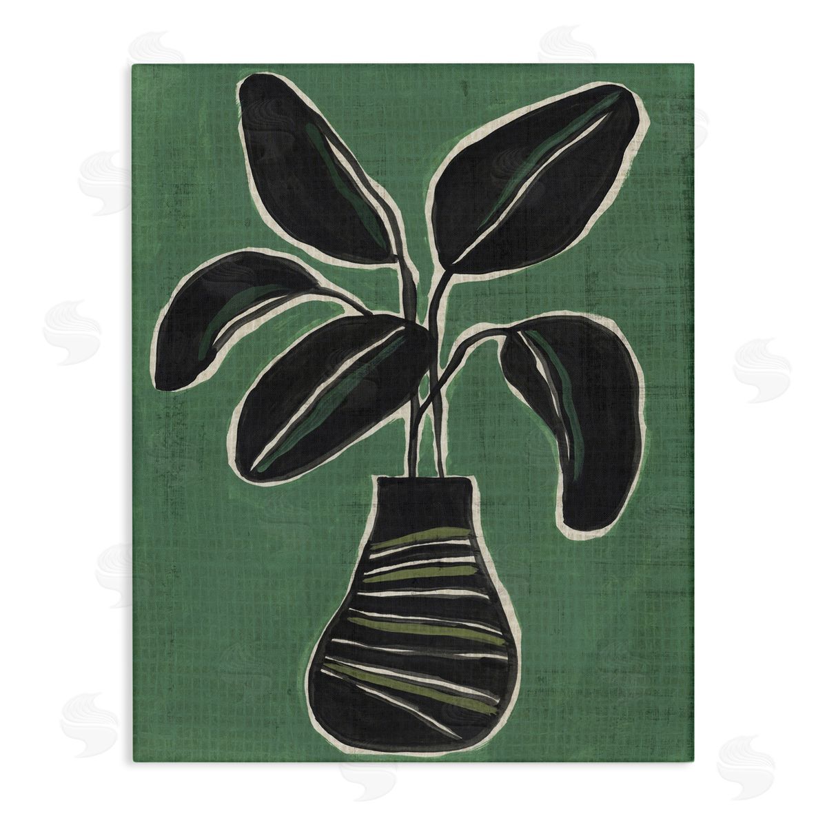 House Plant on Green Canvas Wall Art, Home Decor by June Erica Vess