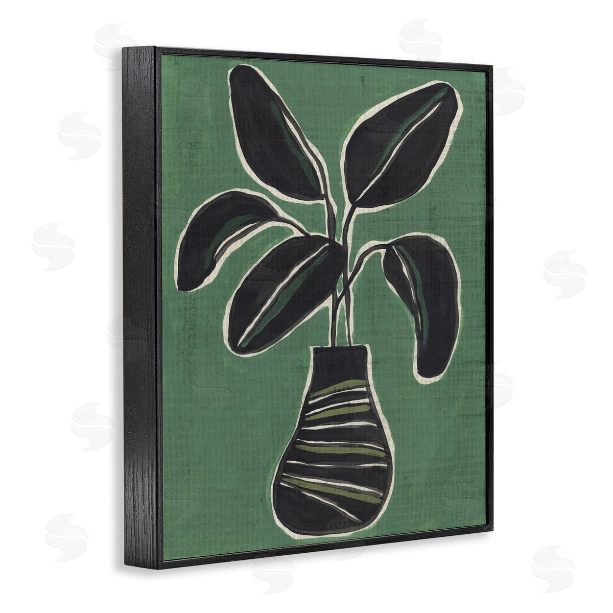 House Plant on Green Black Frame Print Wall Art, Home Decor by June Erica Vess