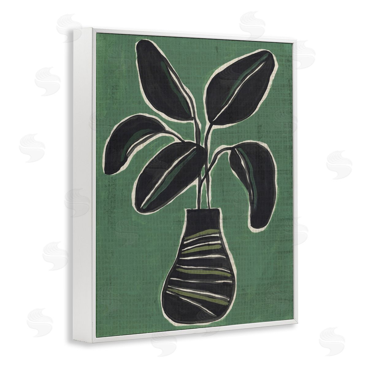 House Plant on Green White Frame Print Wall Art, Home Decor by June Erica Vess