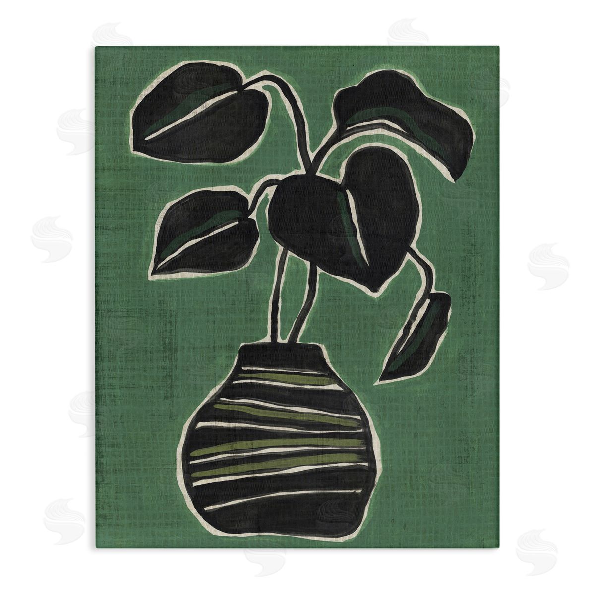 Green Hued House Plant Canvas Wall Art, Home Decor by June Erica Vess