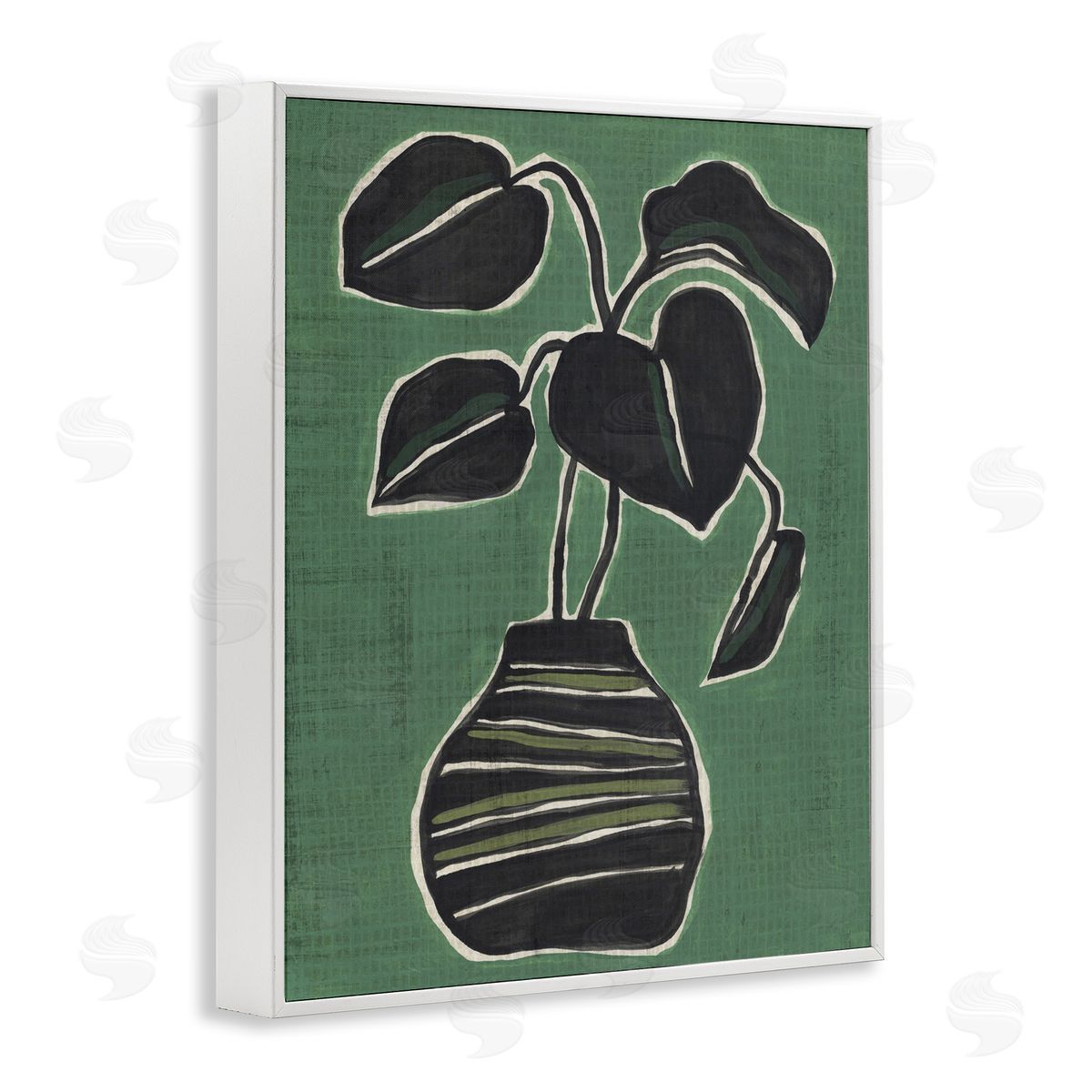 Green Hued House Plant White Frame Print Wall Art, Home Decor by June Erica Vess