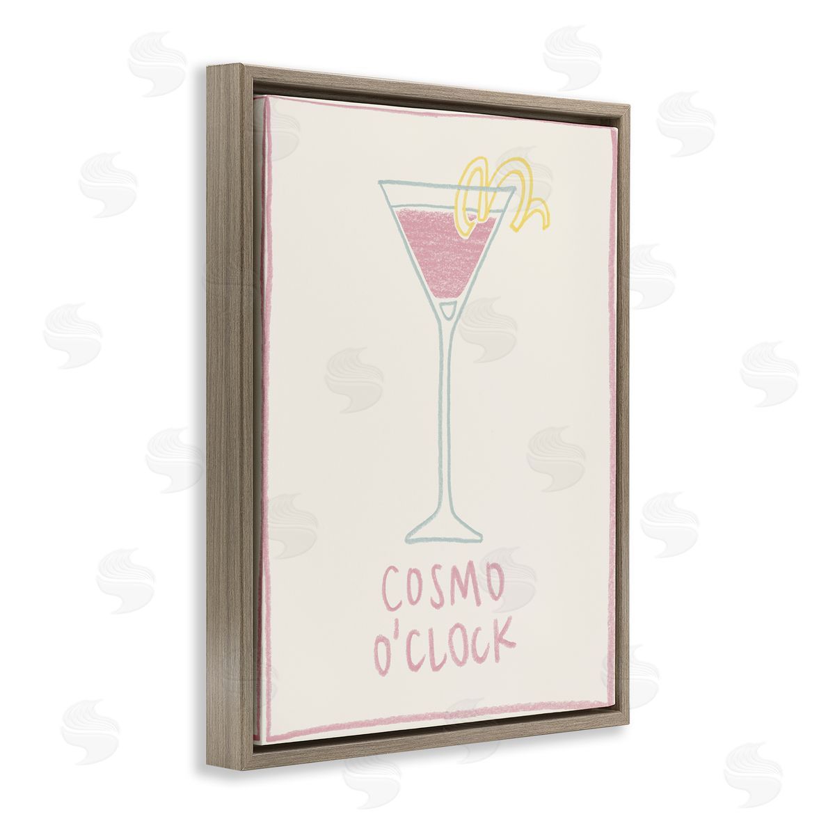 Minimal Cosmo O'Clock Brown Floating Frame Canvas Wall Art, Home Decor by Grace Popp