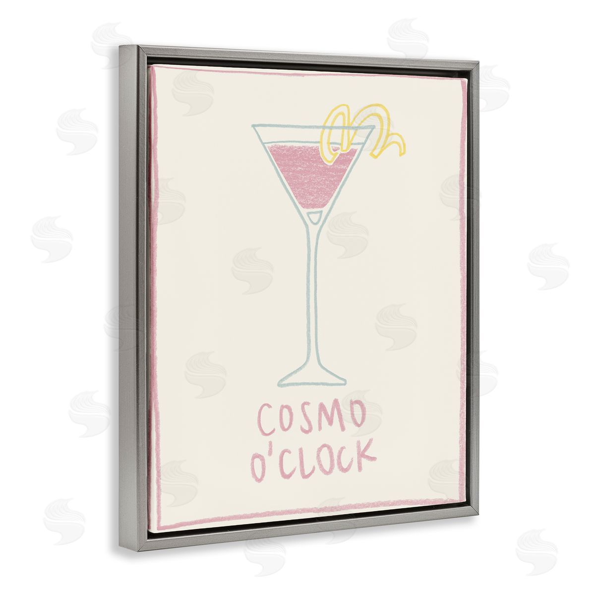 Minimal Cosmo O'Clock Grey Floating Frame Canvas Wall Art, Home Decor by Grace Popp