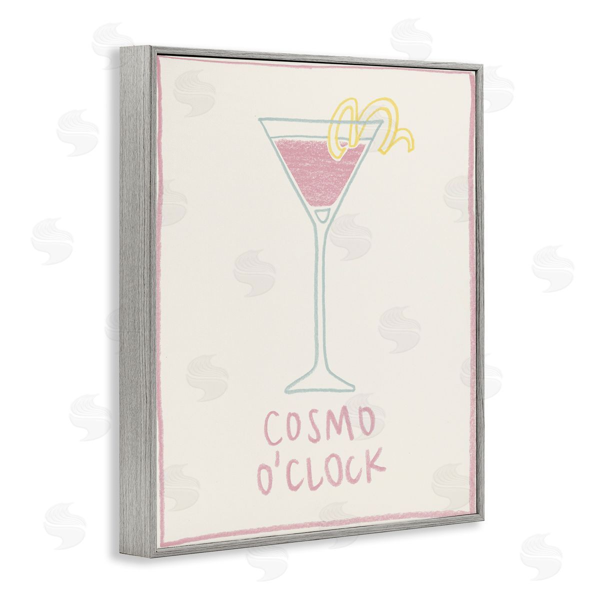 Minimal Cosmo O'Clock Grey Frame Print Wall Art, Home Decor by Grace Popp