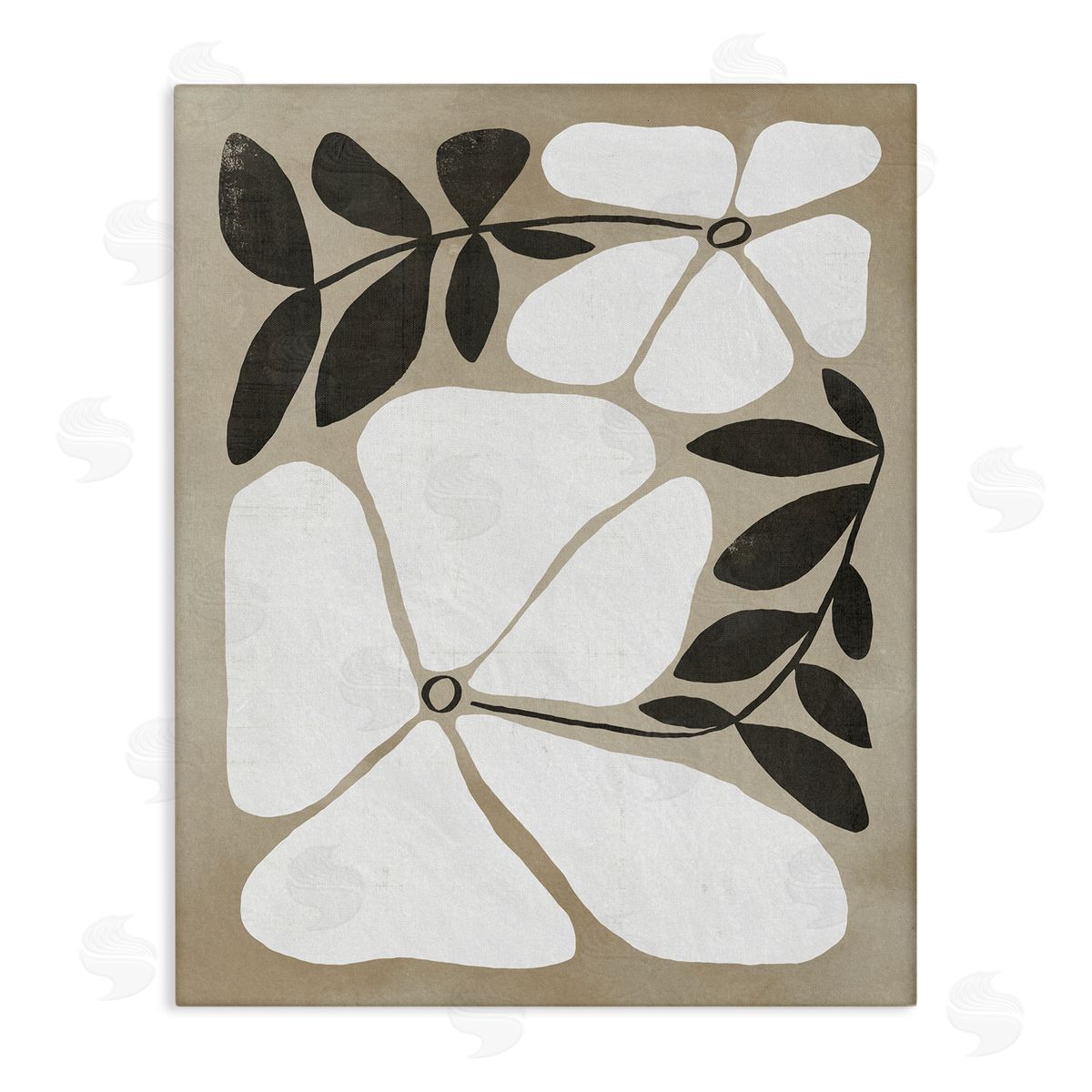 Oblong Boho Flowers Canvas Wall Art, Home Decor by Victoria Barnes
