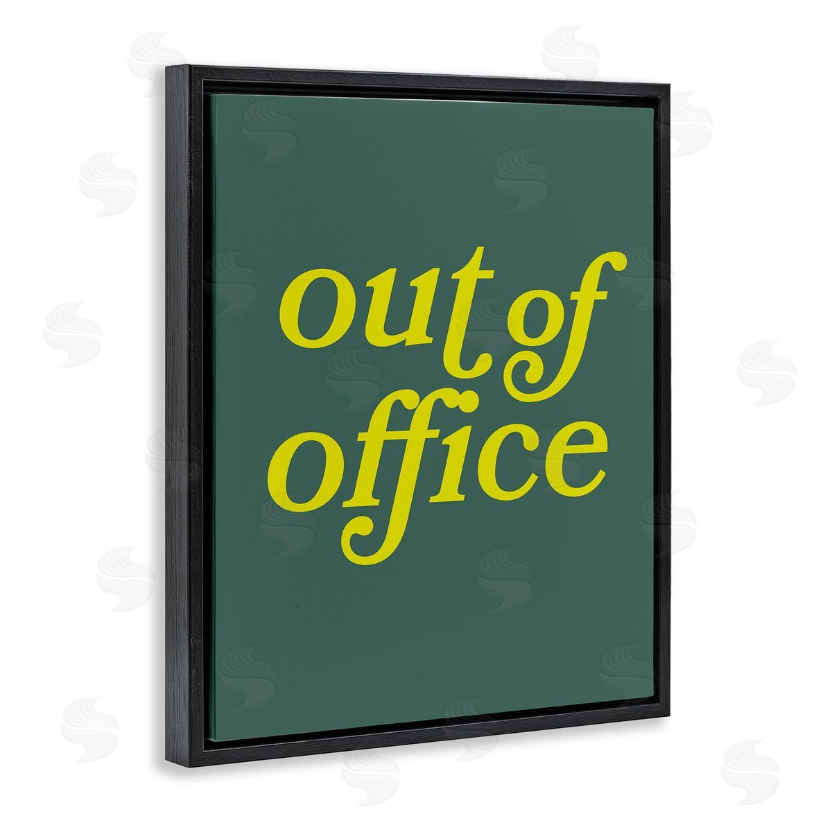 Minimal Out Of Office Black Floating Frame Canvas Wall Art, Home Decor by Victoria Barnes