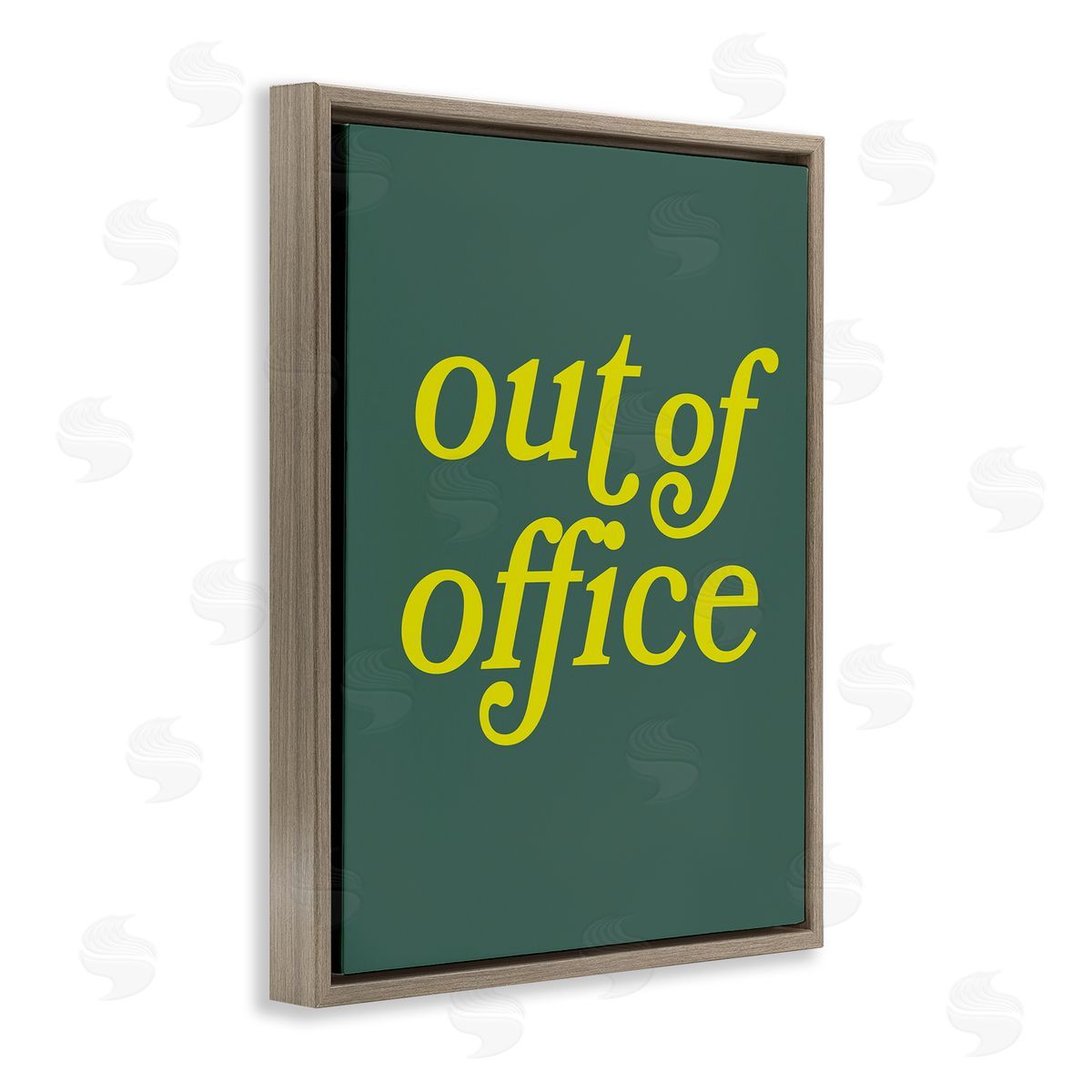 Minimal Out Of Office Brown Floating Frame Canvas Wall Art, Home Decor by Victoria Barnes