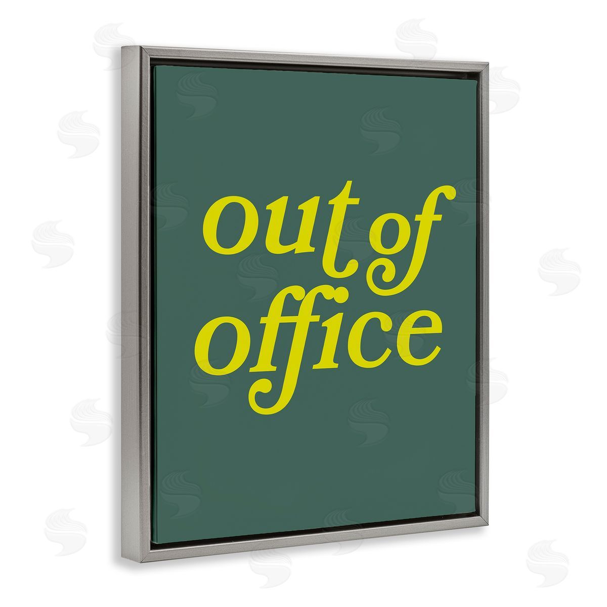 Minimal Out Of Office Grey Floating Frame Canvas Wall Art, Home Decor by Victoria Barnes