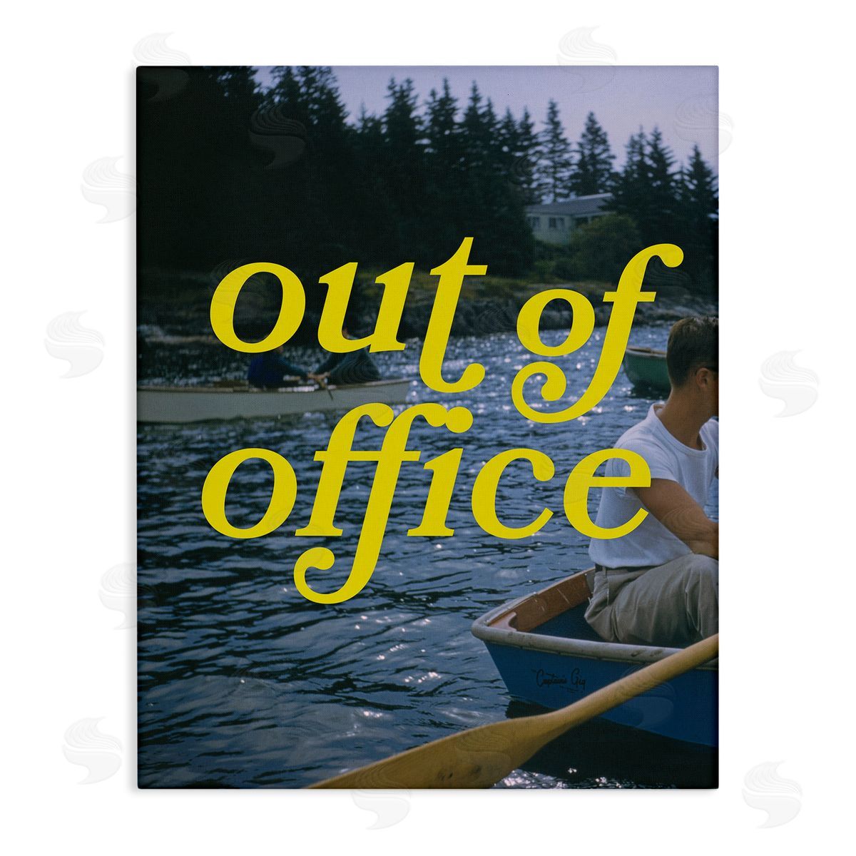 Out of Office Lake View Canvas Wall Art, Home Decor by Victoria Barnes