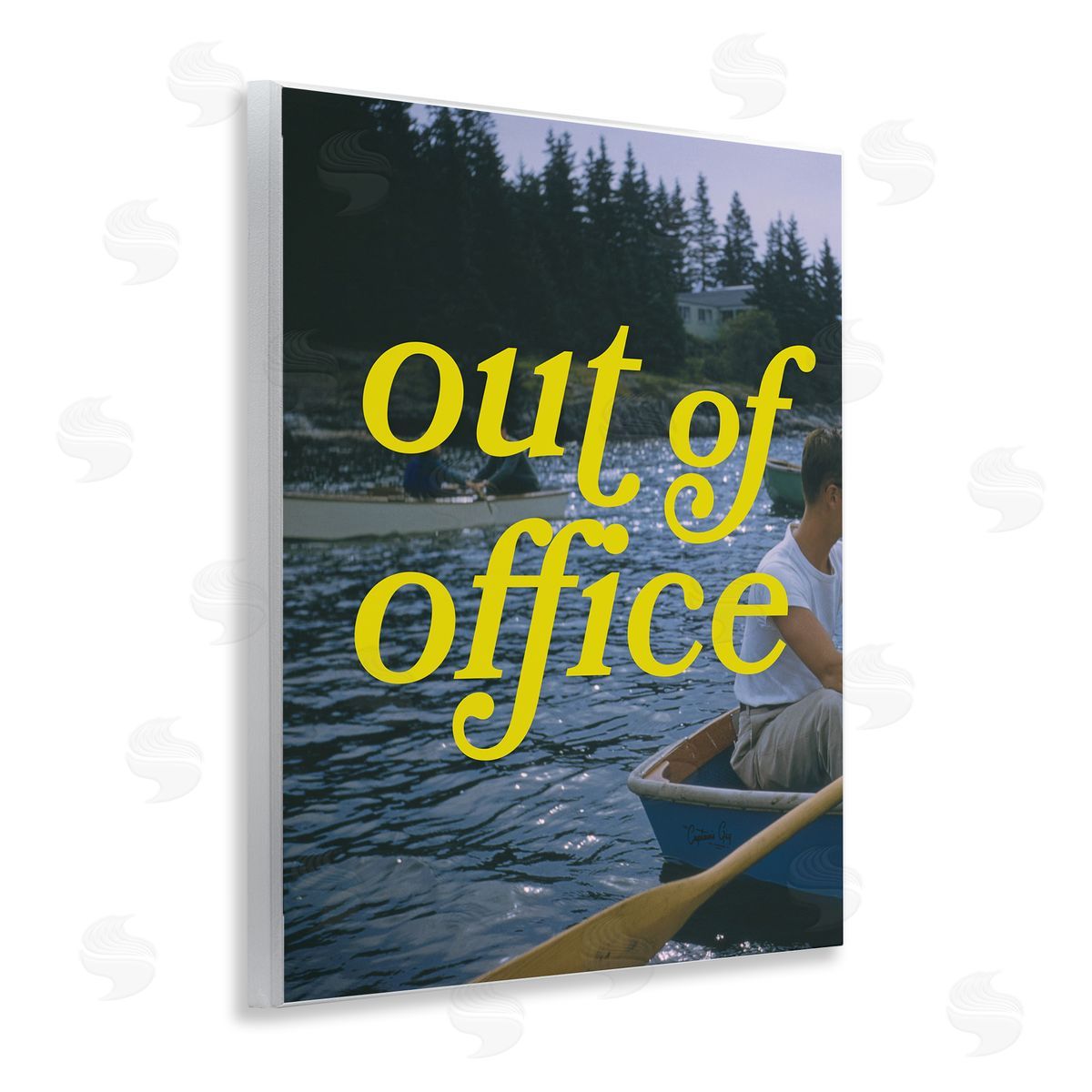 Out of Office Lake View Wood Plaque Wall Art, Home Decor by Victoria Barnes