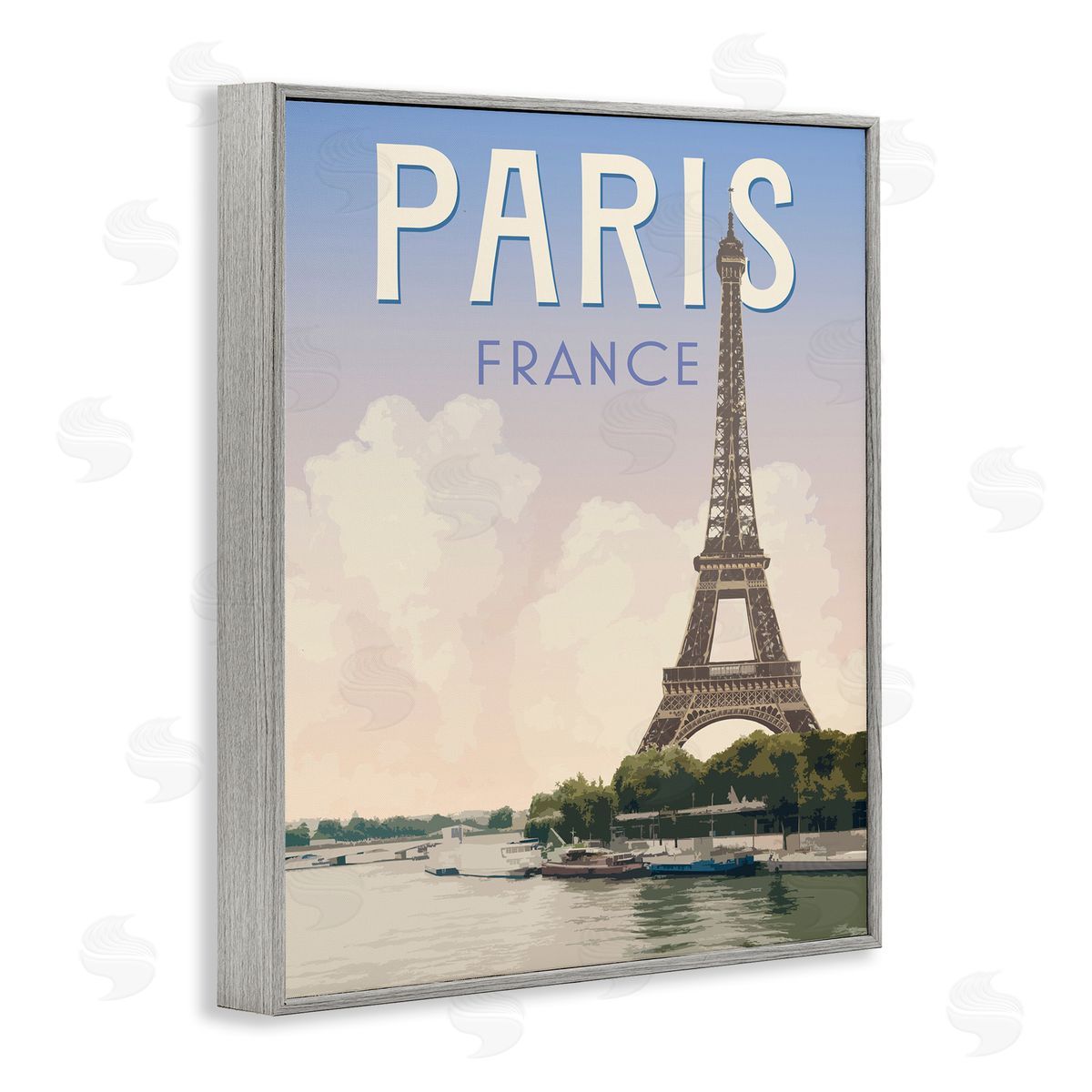 Paris Tower Landmark Grey Frame Print Wall Art, Home Decor by Victoria Barnes