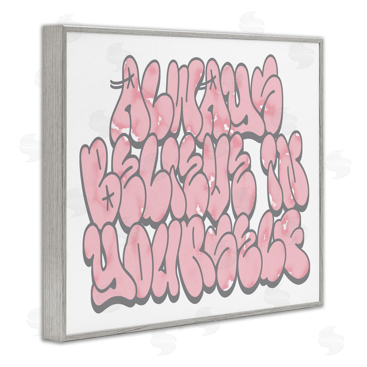 Believe in Yourself Graffiti Grey Frame Print Wall Art, Home Decor by Marcus Prime