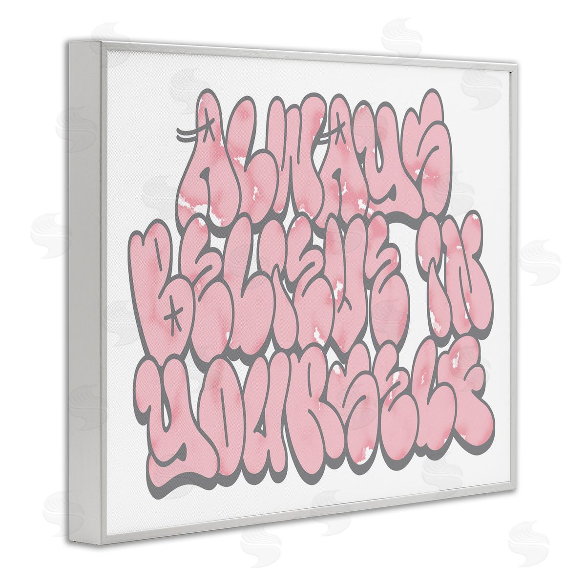 Believe in Yourself Graffiti White Frame Print Wall Art, Home Decor by Marcus Prime