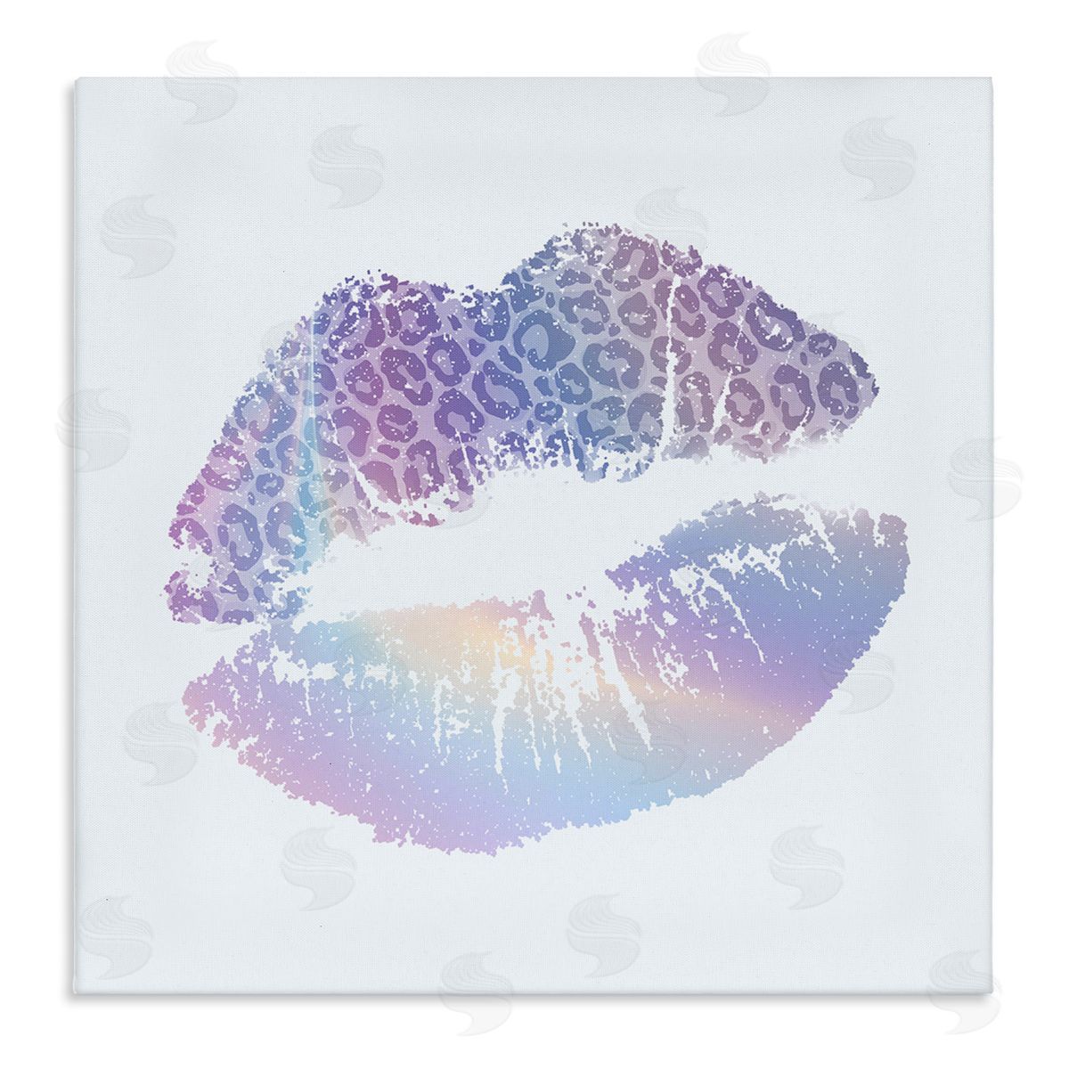 Glam Patterned Kiss Canvas Wall Art, Home Decor by Kim Allen