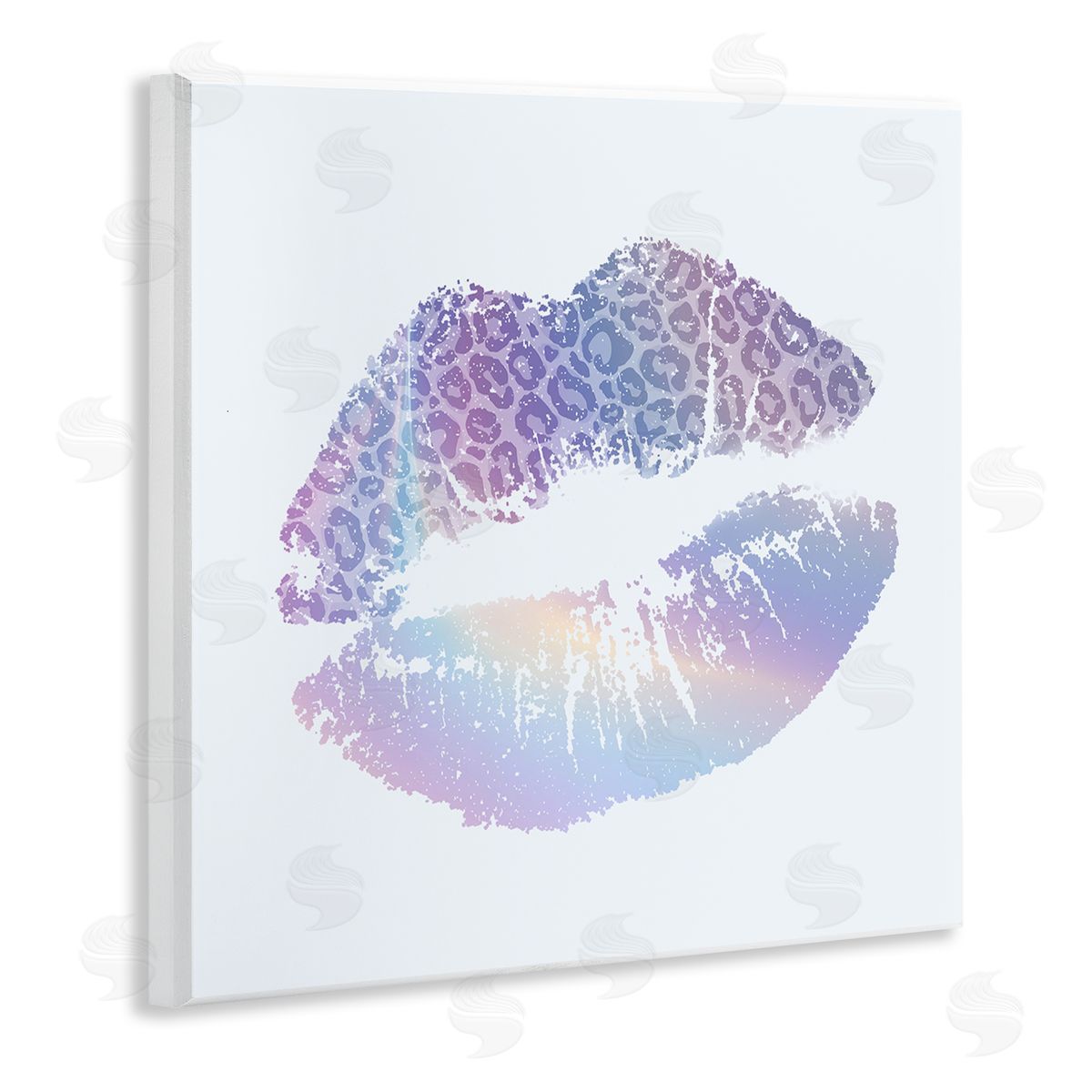 Glam Patterned Kiss Wood Plaque Wall Art, Home Decor by Kim Allen