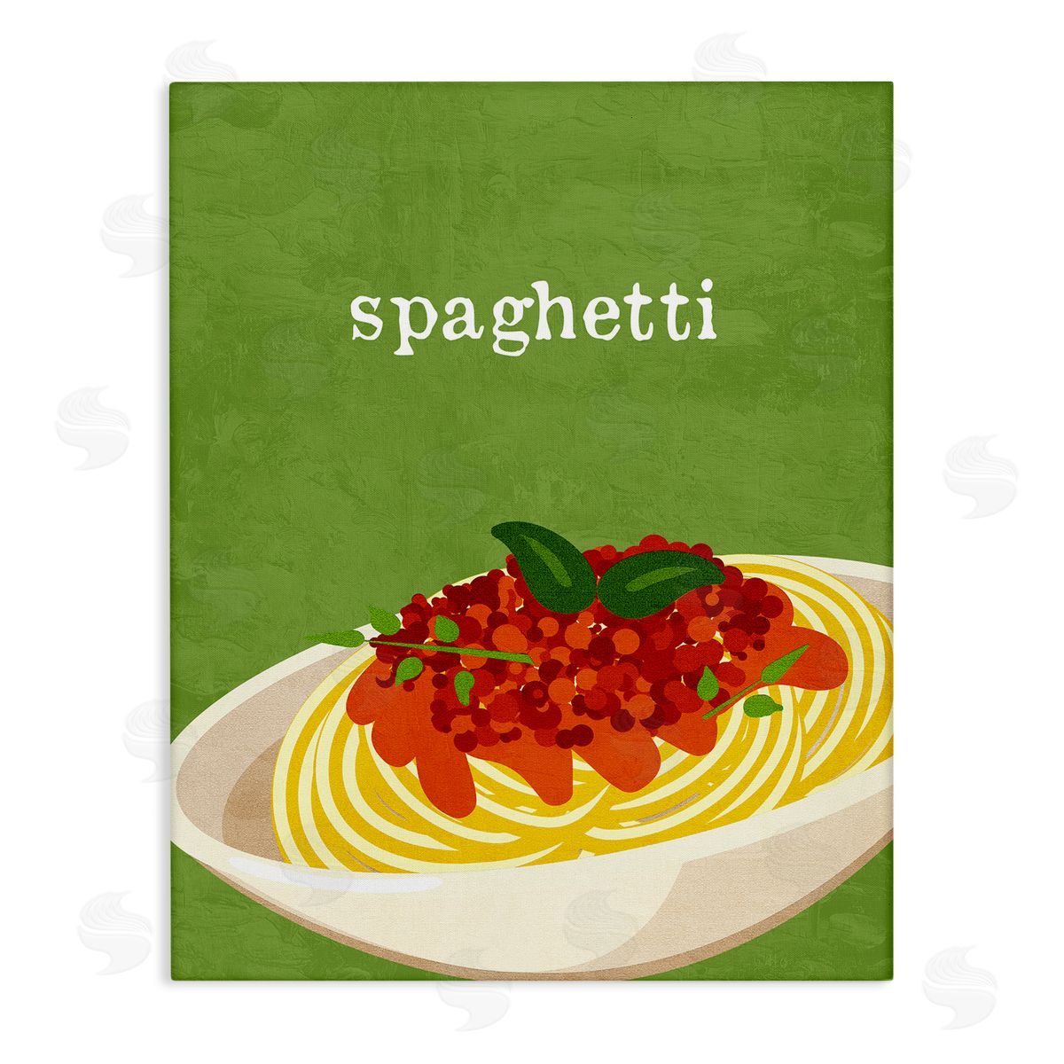 Spaghetti Italian Cuisine Canvas Wall Art, Home Decor by Kim Allen