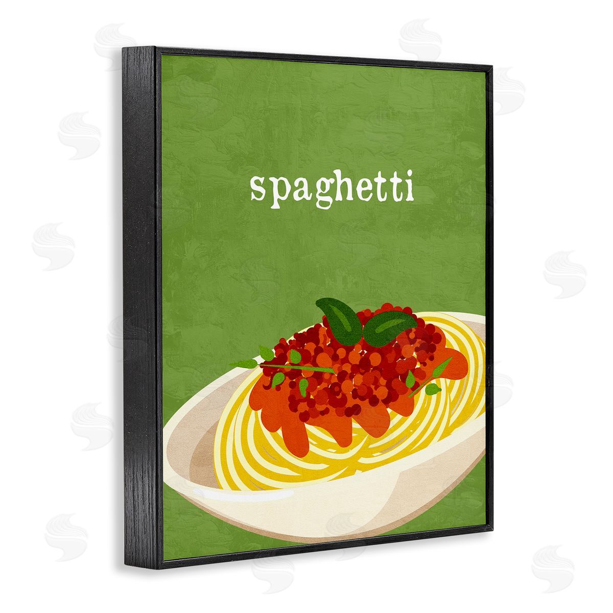 Spaghetti Italian Cuisine Black Frame Print Wall Art, Home Decor by Kim Allen