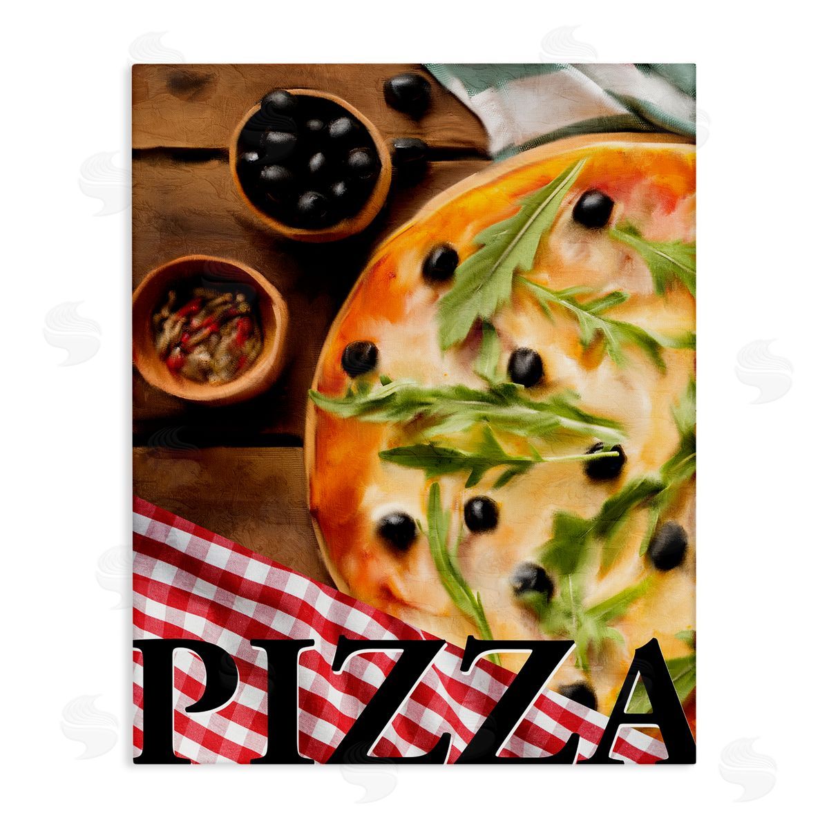 Flavorful Traditional Pizza Canvas Wall Art, Home Decor by Kim Allen