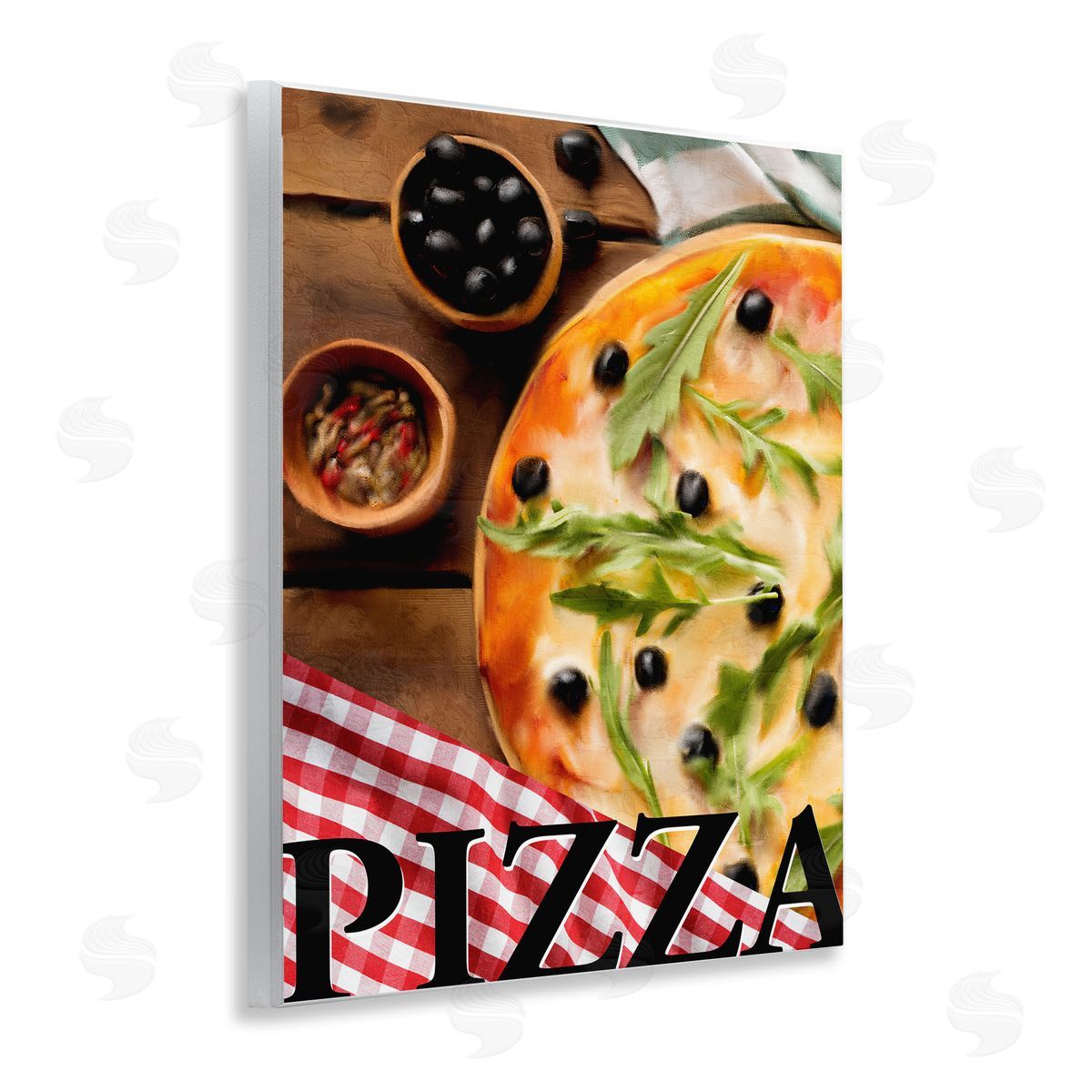 Flavorful Traditional Pizza Wood Plaque Wall Art, Home Decor by Kim Allen