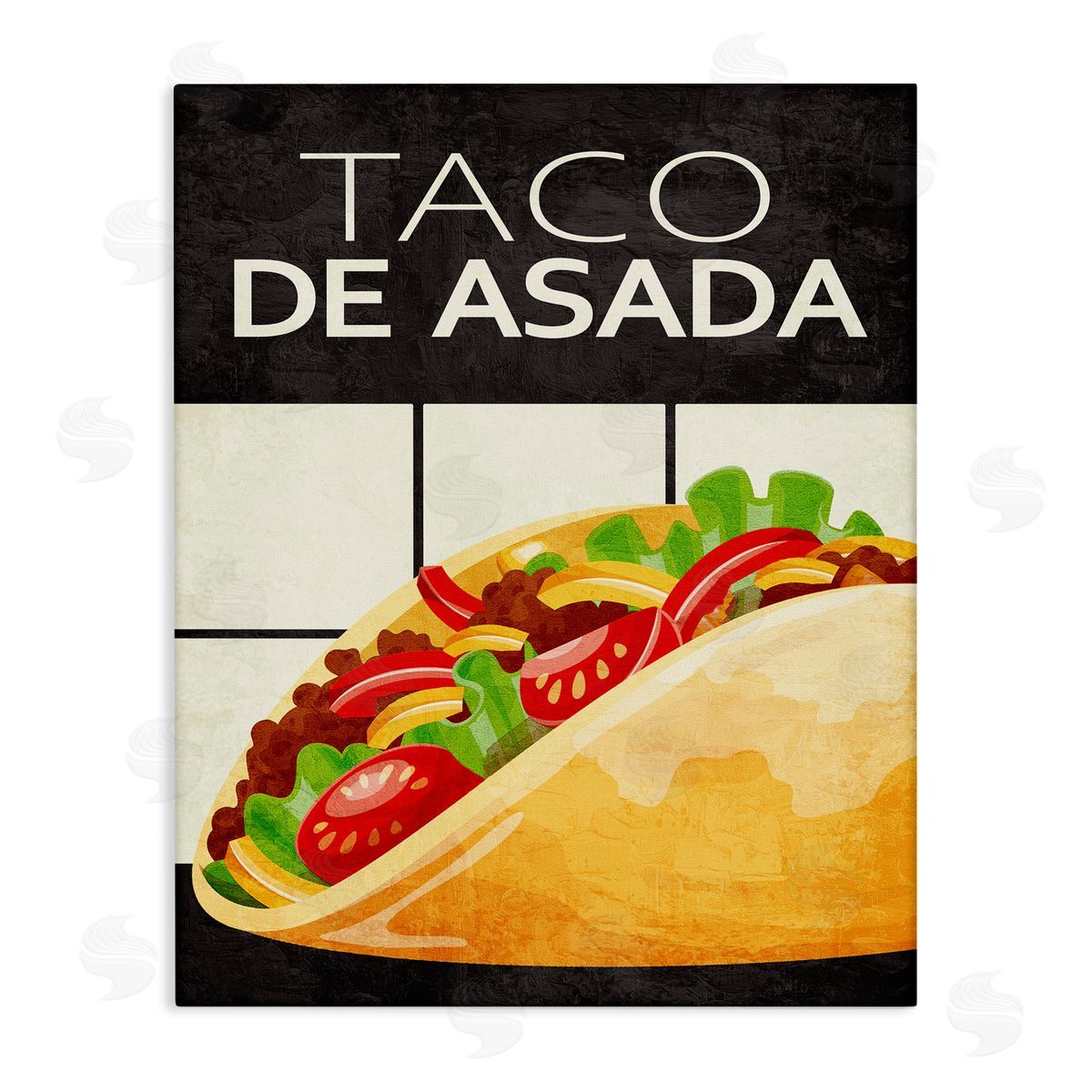 Taco Classic Meal Canvas Wall Art, Home Decor by Kim Allen