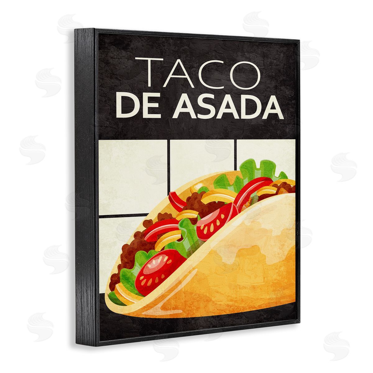 Taco Classic Meal Black Frame Print Wall Art, Home Decor by Kim Allen