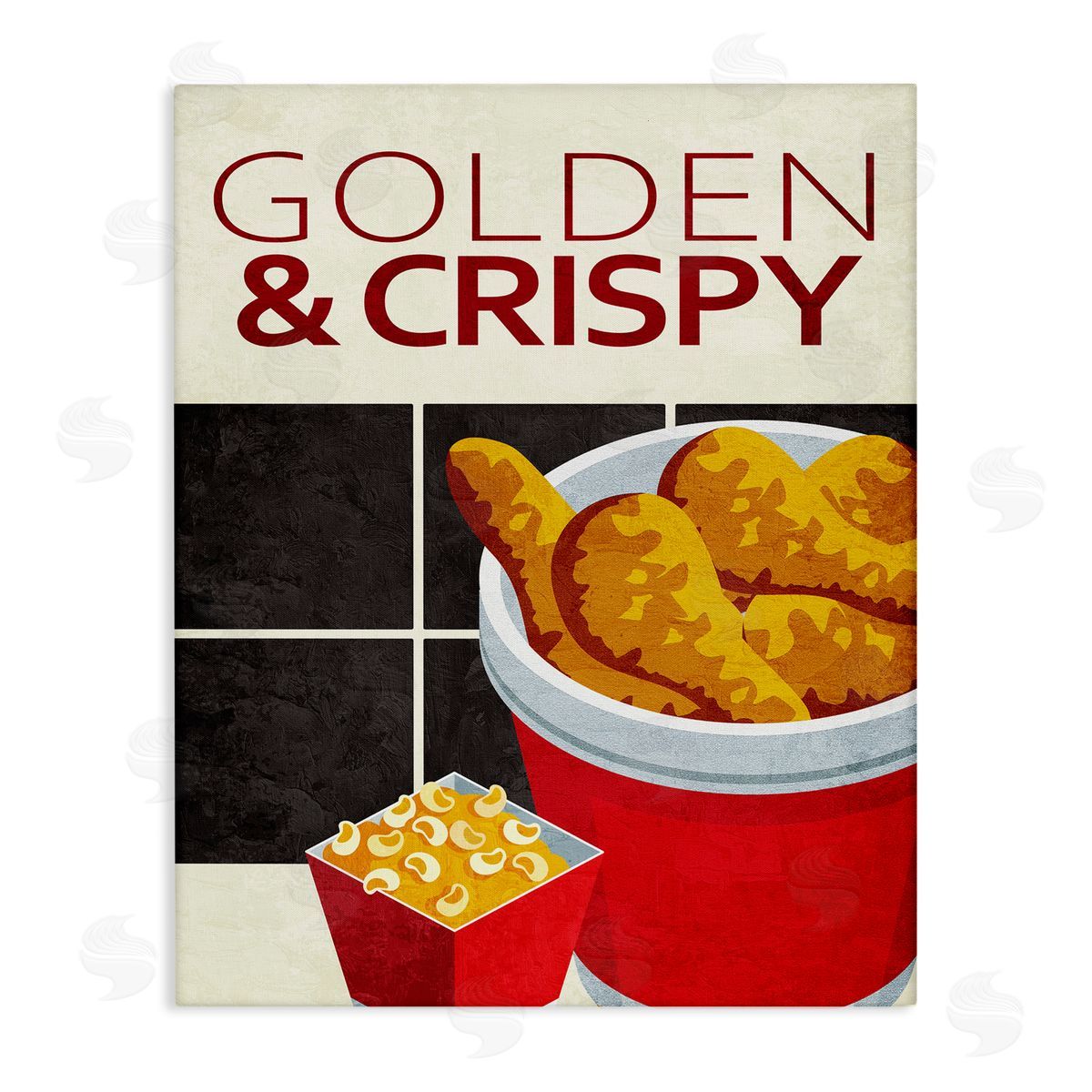 Golden & Crispy Fried Food Canvas Wall Art, Home Decor by Kim Allen