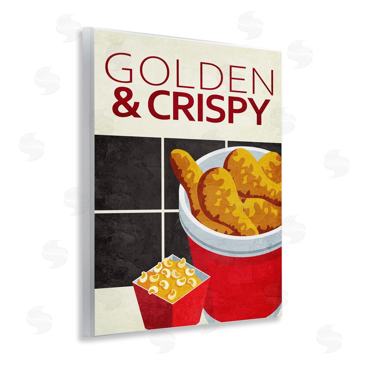 Golden & Crispy Fried Food Wood Plaque Wall Art, Home Decor by Kim Allen
