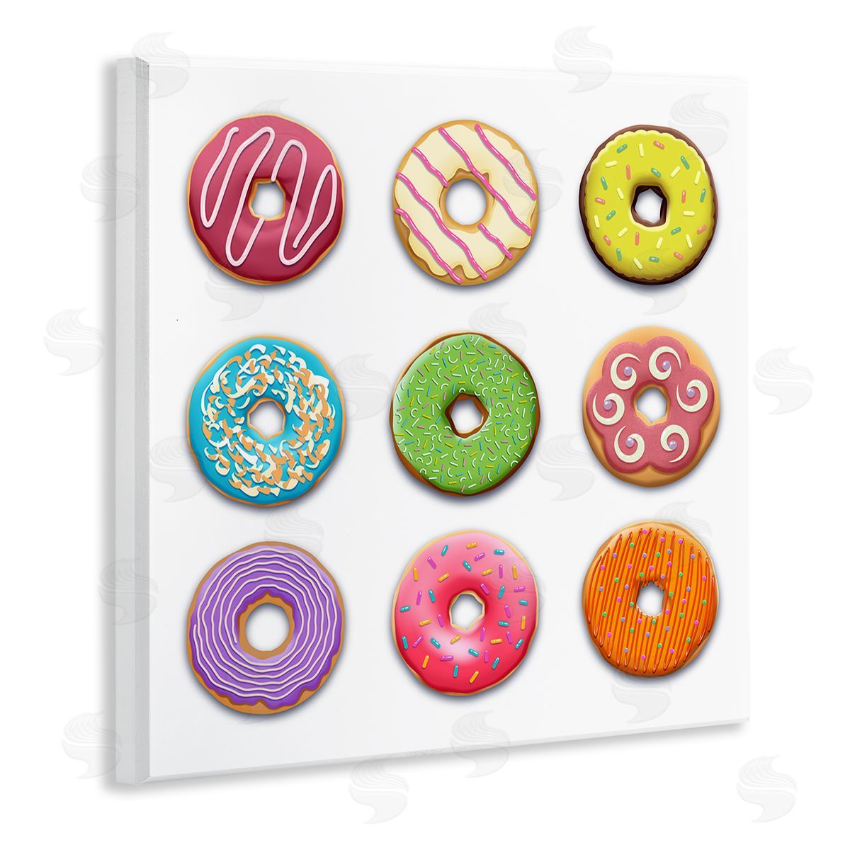 Colorful Mixed Donuts Wood Plaque Wall Art, Home Decor by Marcus Prime